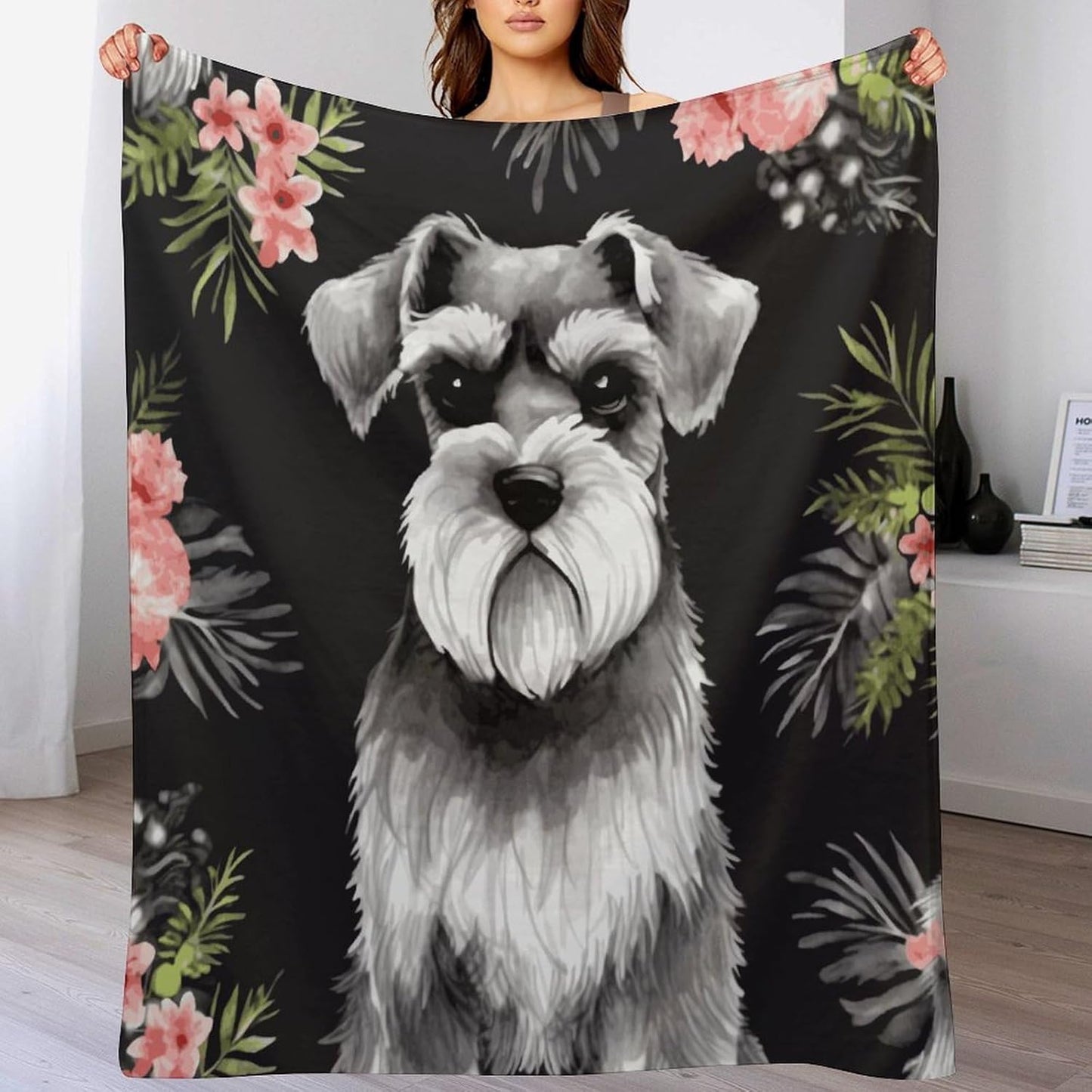 Schnauzer Blanket Super Soft Lightweight Throw Blanket Cute Cozy Warm Bed Blanket Decorative Fuzzy Blanket All-Season Home Decor Gift for Sofa Couch Living Room 60"*80"（150 * 200cm）