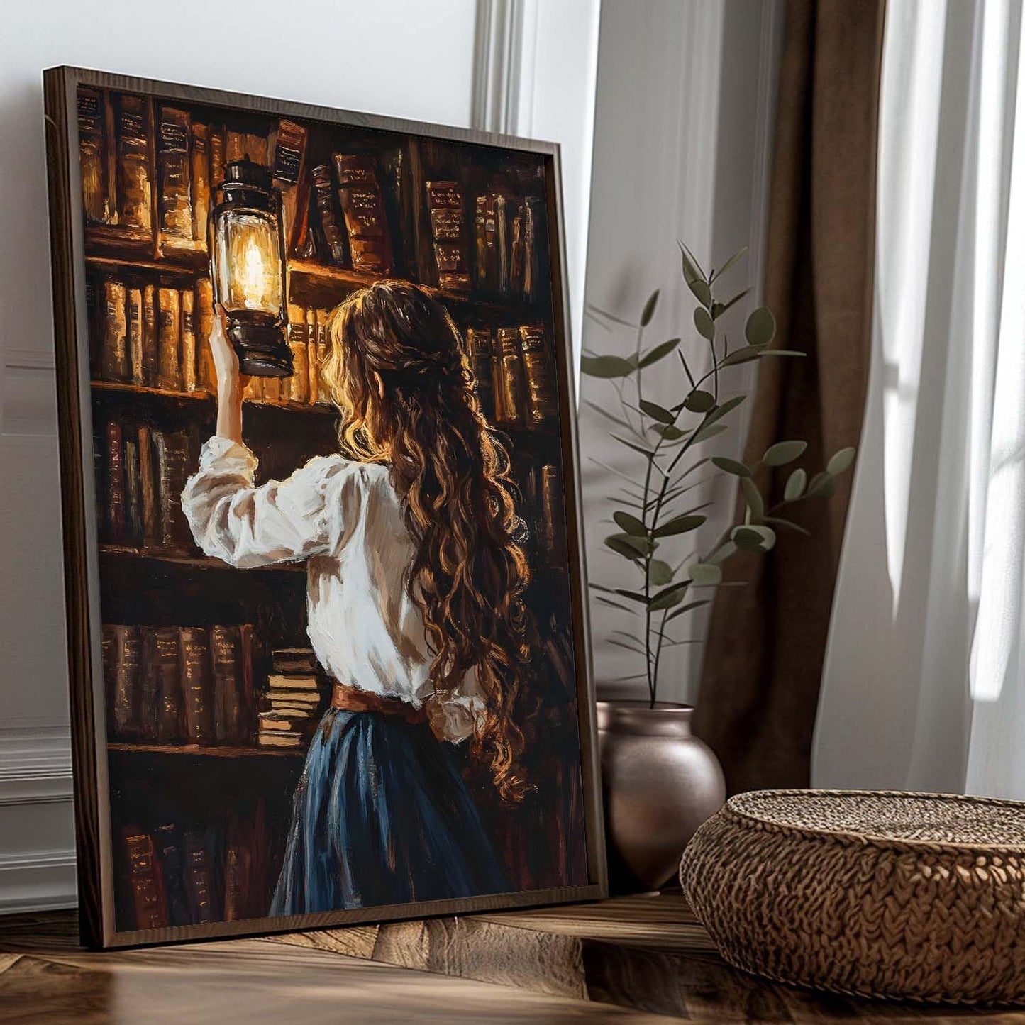 Dark Aesthetics Vintage Read Book Library Wall Art Print Vintage Bookish Posters for Classroom Library Picture Bookish Canvas Painting Girl Reading Book Wall Art Reading Room Poster 16x24in No Frame