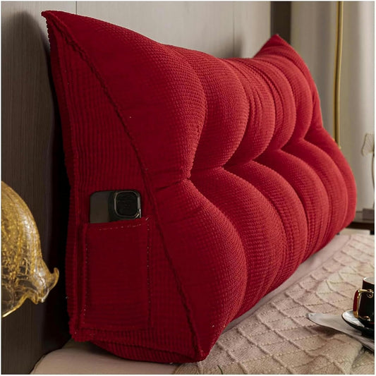 Polar Fleece Triangular Wedge Cushion - Headboard Bolster Support Pillow Triangle Daybed Backrest Comfortable Lumbar Bed Pillow Reading Backrest Cushion