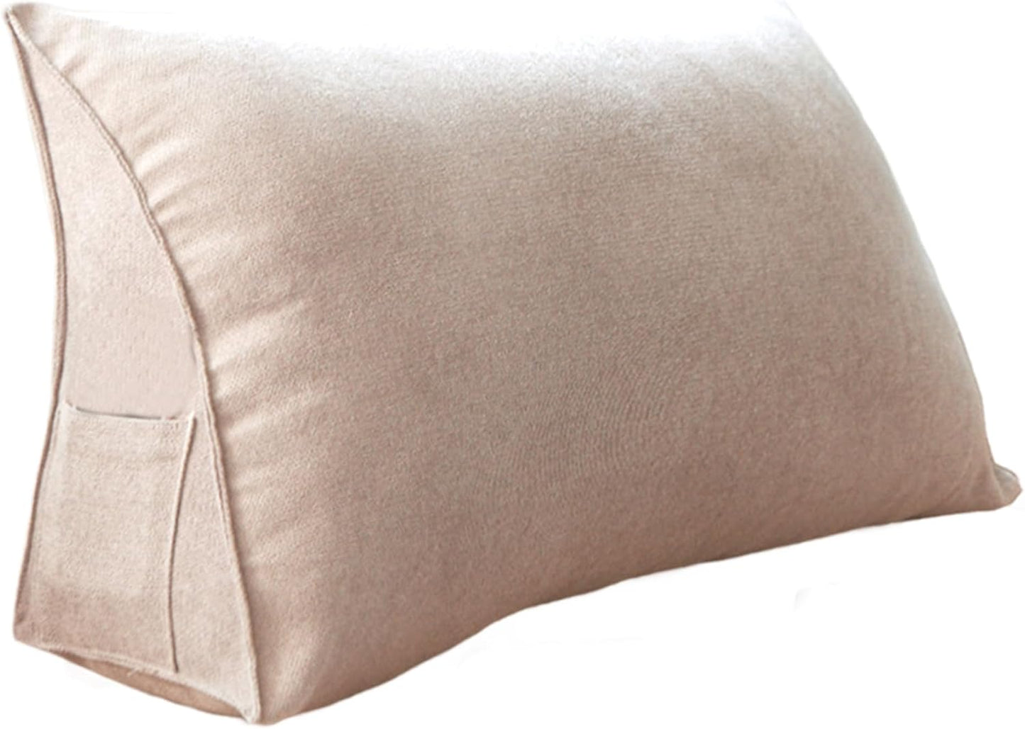 Reading Pillow Triangle Wedge Pillow Soft Back Support Comfortable Bed Reading Sofa Backrest Back Cushion for Sofa Bed Office Chair Khaki