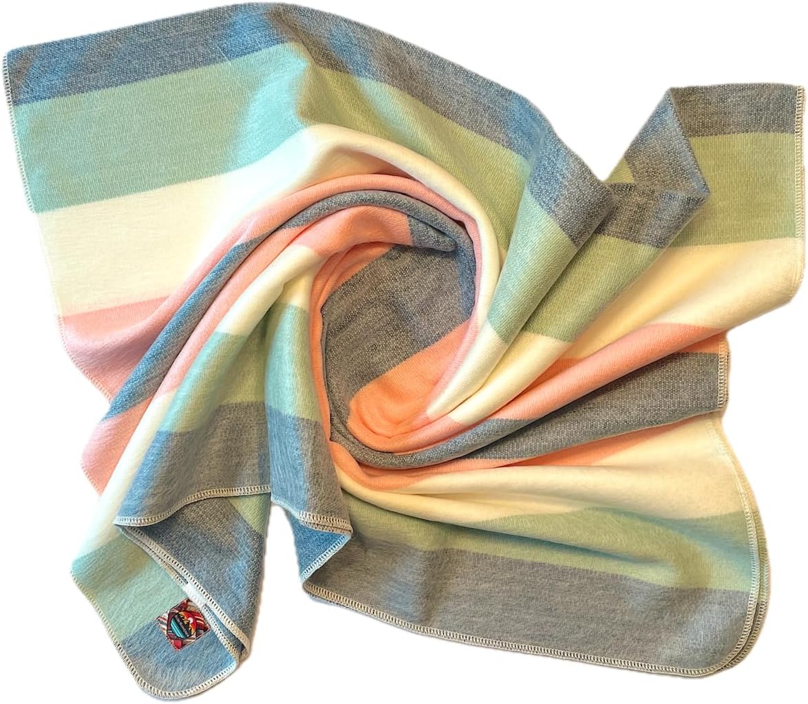 Alpaca Wool Blanket Throw | Warm, Beautiful, Handmade | 64 x 47 inches | Ultra-Soft, Hypoallergenic | Non Itchy | Indoors, Outdoors, Travel | (Weekend Striped)
