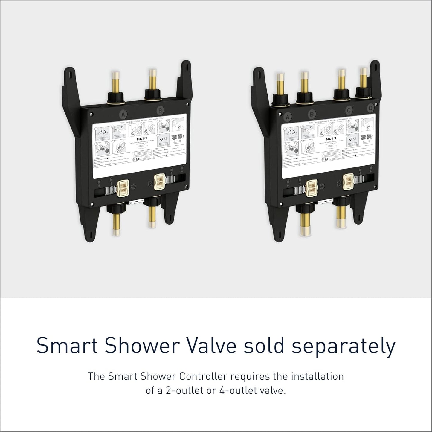 Moen Terra Beige Smart Shower 2-Outlet Digital Water System Controller for Thermostatic Shower Valve, TS3302TB