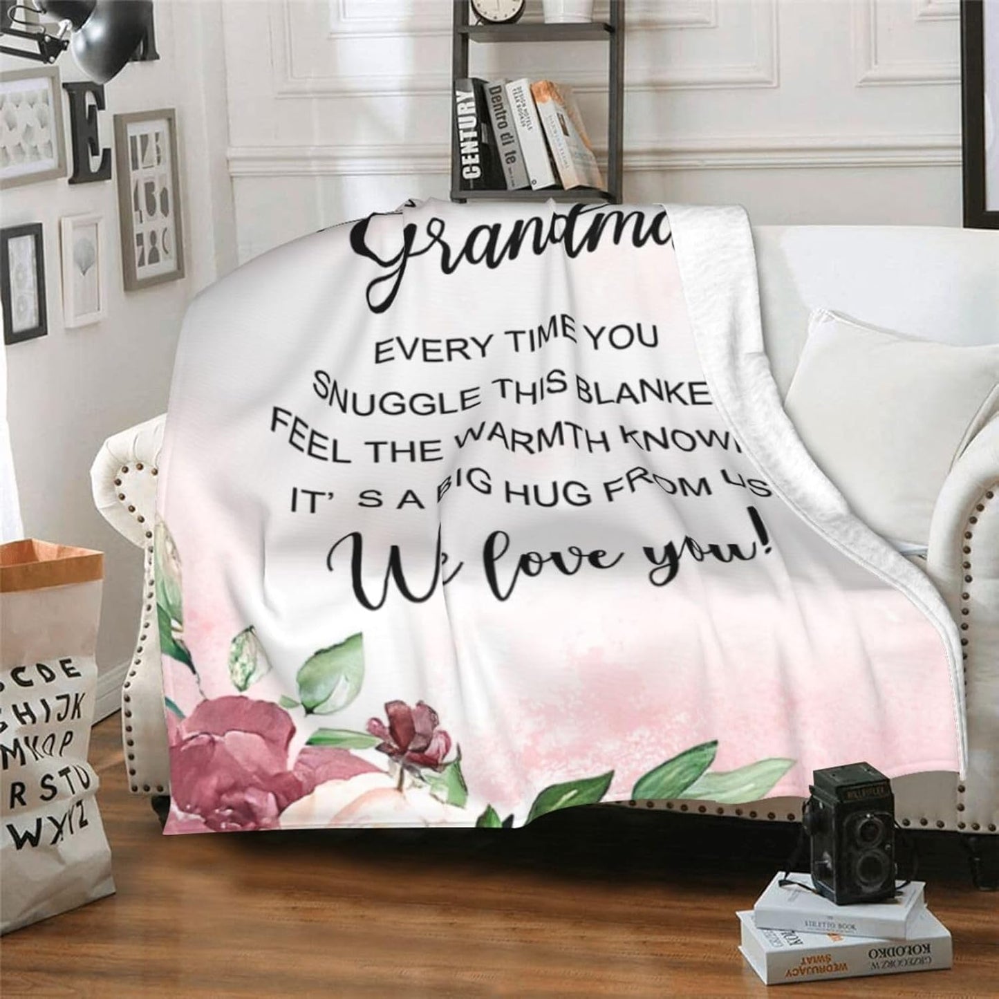Grandma Gifts for Birthday, Grandma Blanket from Grandkids, Gifts for Grandmas, Gift for Grandmother Birthday, Mothers Day, Christmas, Soft Flannel Throw Blanket, 60"x50"