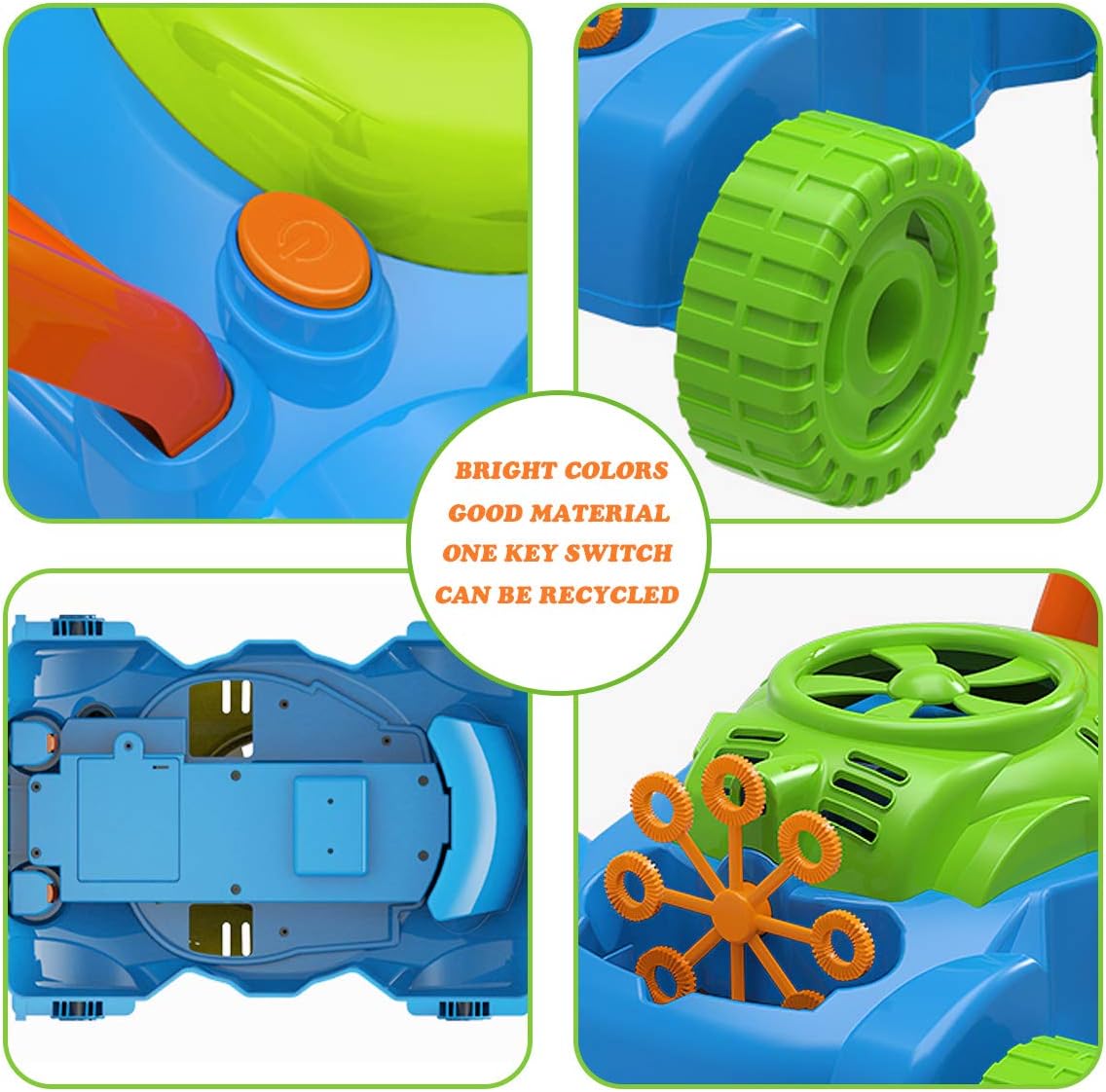 Lydaz Bubble Lawn Mower for Toddlers 1-3, Kids Bubble Machine for 1-Year-Old Boys Toy Gifts, Gardening Easter Basket Stuffers Birthday Toys, Push Summer Outdoor Toys for Preschool Baby Boys Age 1 2 3