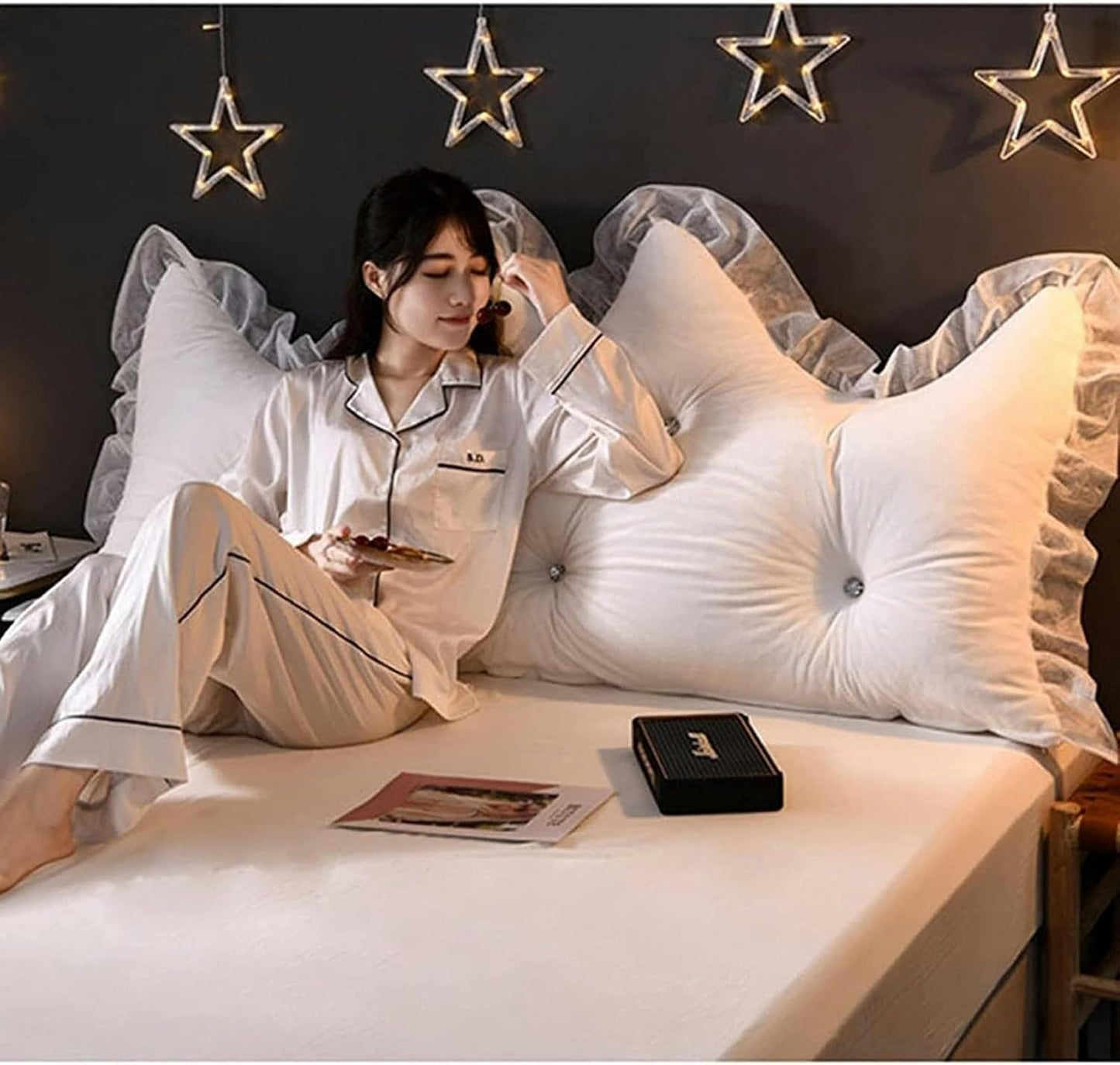 Bed Back Cushion Pillow, Reading Bed Rest Pillow Daybed Backrest Support Cushion Headboard Backrest Cushion Bed Rest Pillows(Bean Paste,150 * 70CM)