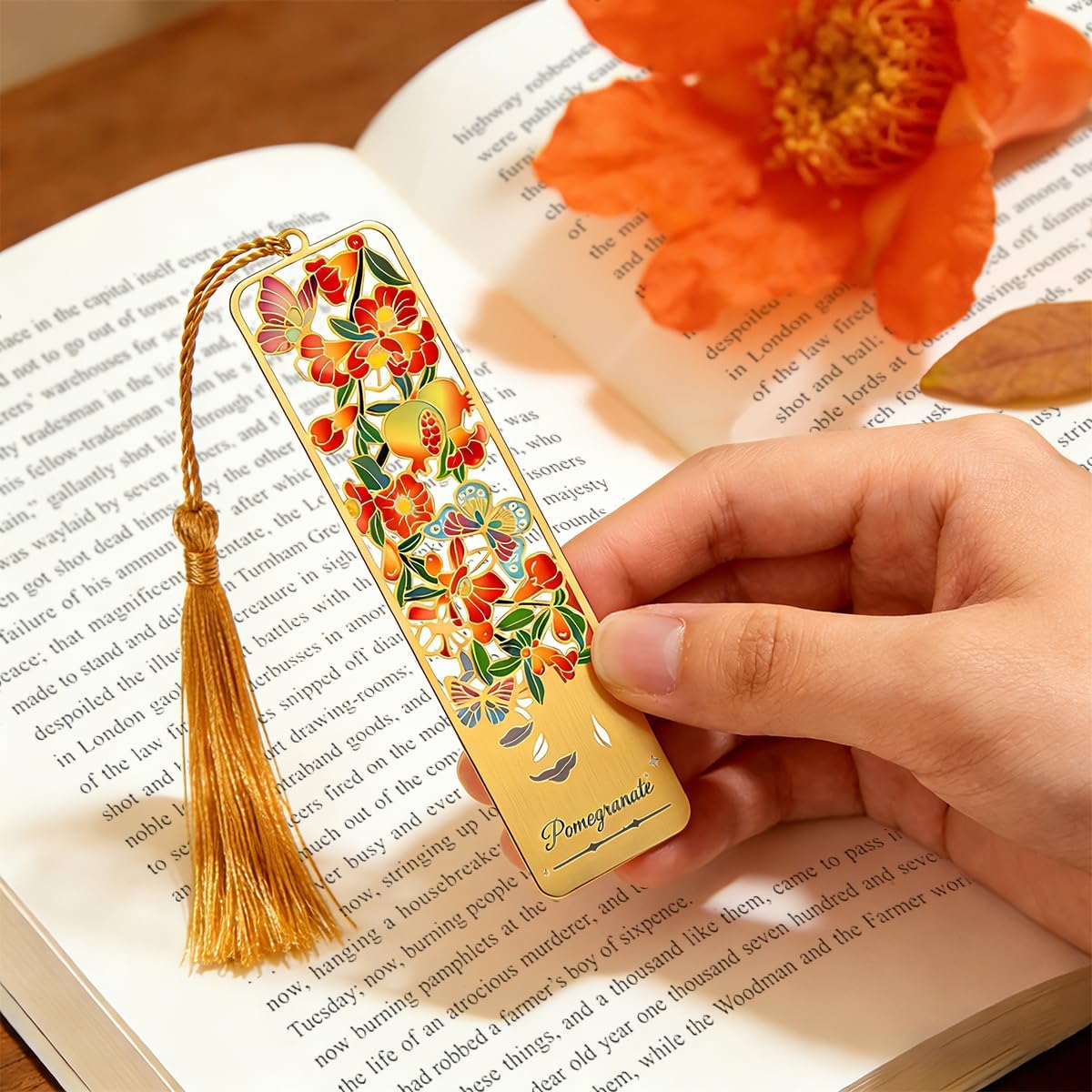 Flower Book Mark with Tassel for Reading Women, Pretty Cute Hollow Butterfly Book Markers for Women, Men, Kids, Teachers, Students, Reading Accessories Gifts for Book Lovers（3PCS-Styple A）