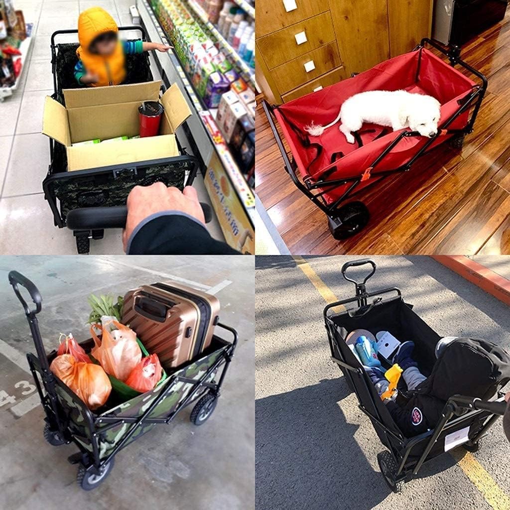 Outdoor Folding Utility Wagon Handcart Foldable with Brakes Outdoor Garden Utility Truck Portable Camping Transport Vehicle Load-Bearing 100kg / 220lbs (Color : Style 2) (Style 1)