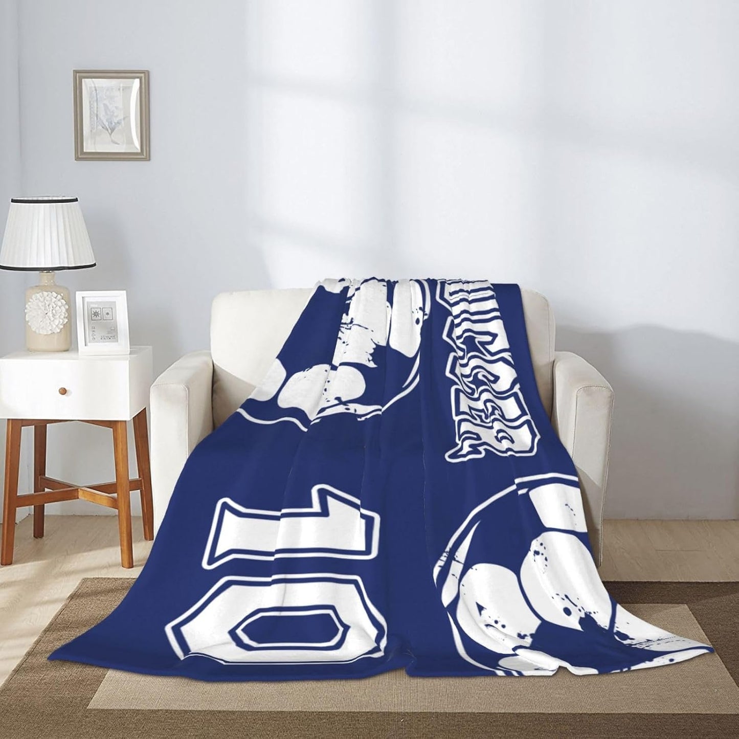 Soccer Blanket - Soft and Comfy Flannel Bedding for Boys, Girls and Soccer Lovers - 40"X50"