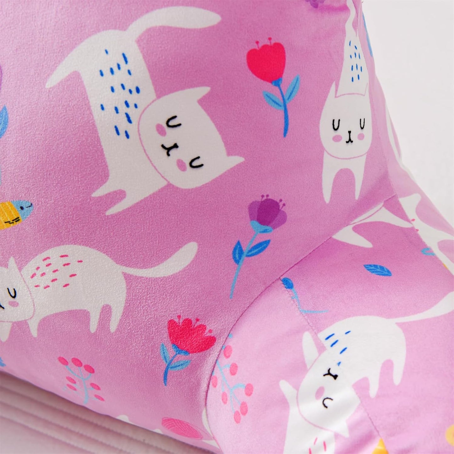 Aimuan Pink Cat Reading Pillow Bed Rest Wedge Backrest Pillow with Arms Back Support for Sitting Up in Bed Cushion Incline Rest Sleeping Snoring Pillow (Pink-cat)