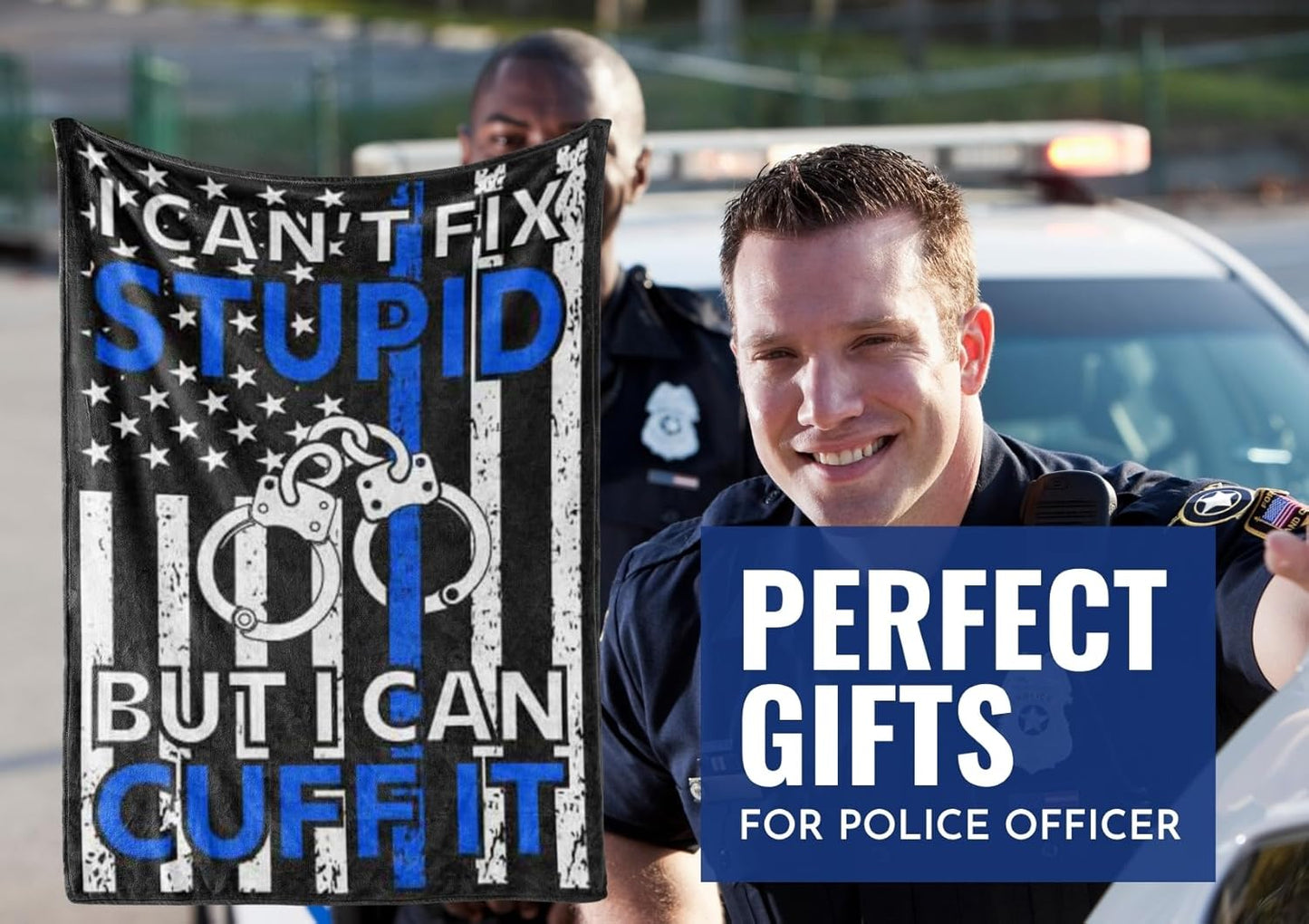 InnoBeta Police Officer Gifts for Men, Funny Throw Blanket for Law Enforcement, Correctional Officer for Birthday, Christmas (50x65 inches)