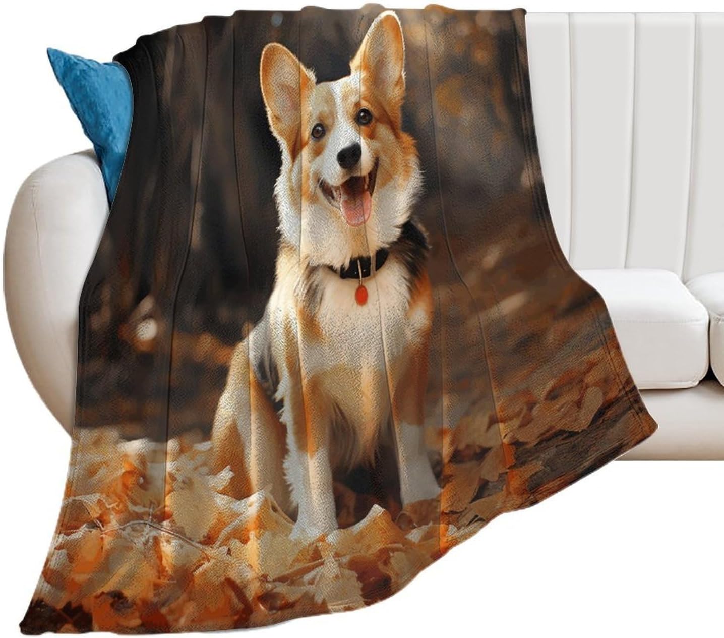 Corgi Dog Throw Blanket for Couch Super Soft Warm Lightweight Throw Blankets Cozy Flannel Bed Blanket Cute Decorative Blankets for All Seasons Home Decor Gift 30"*40"（76 * 100cm）