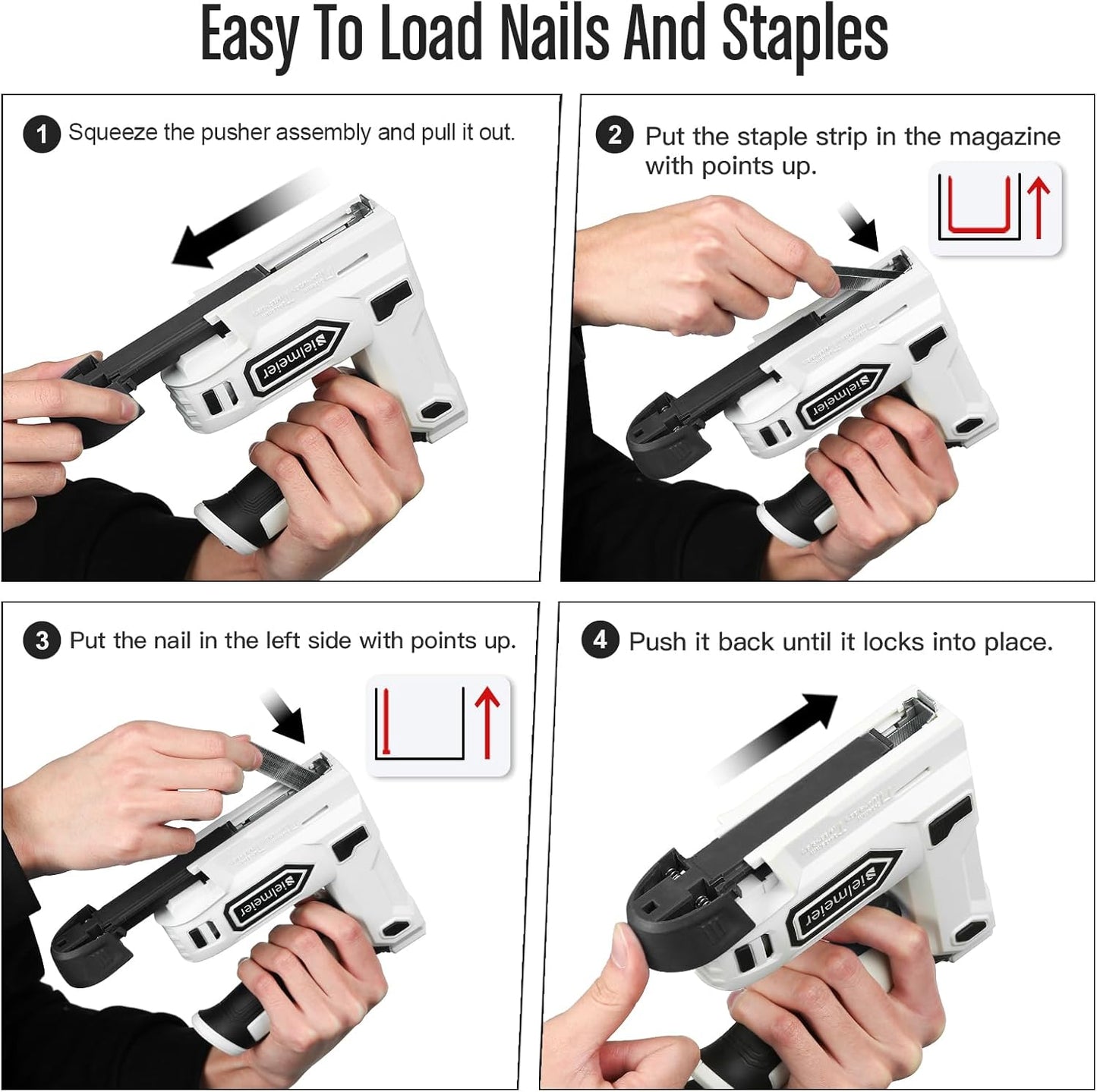 Bielmeier Electric Staple Gun, 2 in 1 Lithium-ion Electric Stapler, 4V Cordless Brad Nailer Kit with Staples Nails, USB Charger, Power Tacker for Upholstery, Material Repair, Carpentry, DIY