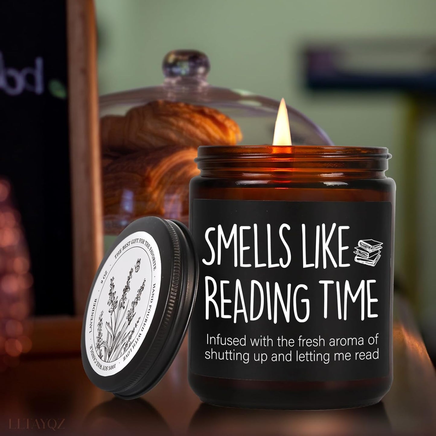 Book Themed Scented Candle Gift for book Lovers, Smells Like Reading Time candle, Unique Birthday Christmas Lavender scent Candles Gifts for Her, Him, Readers, Bookish, Writers, Bookworm, Librarian-83