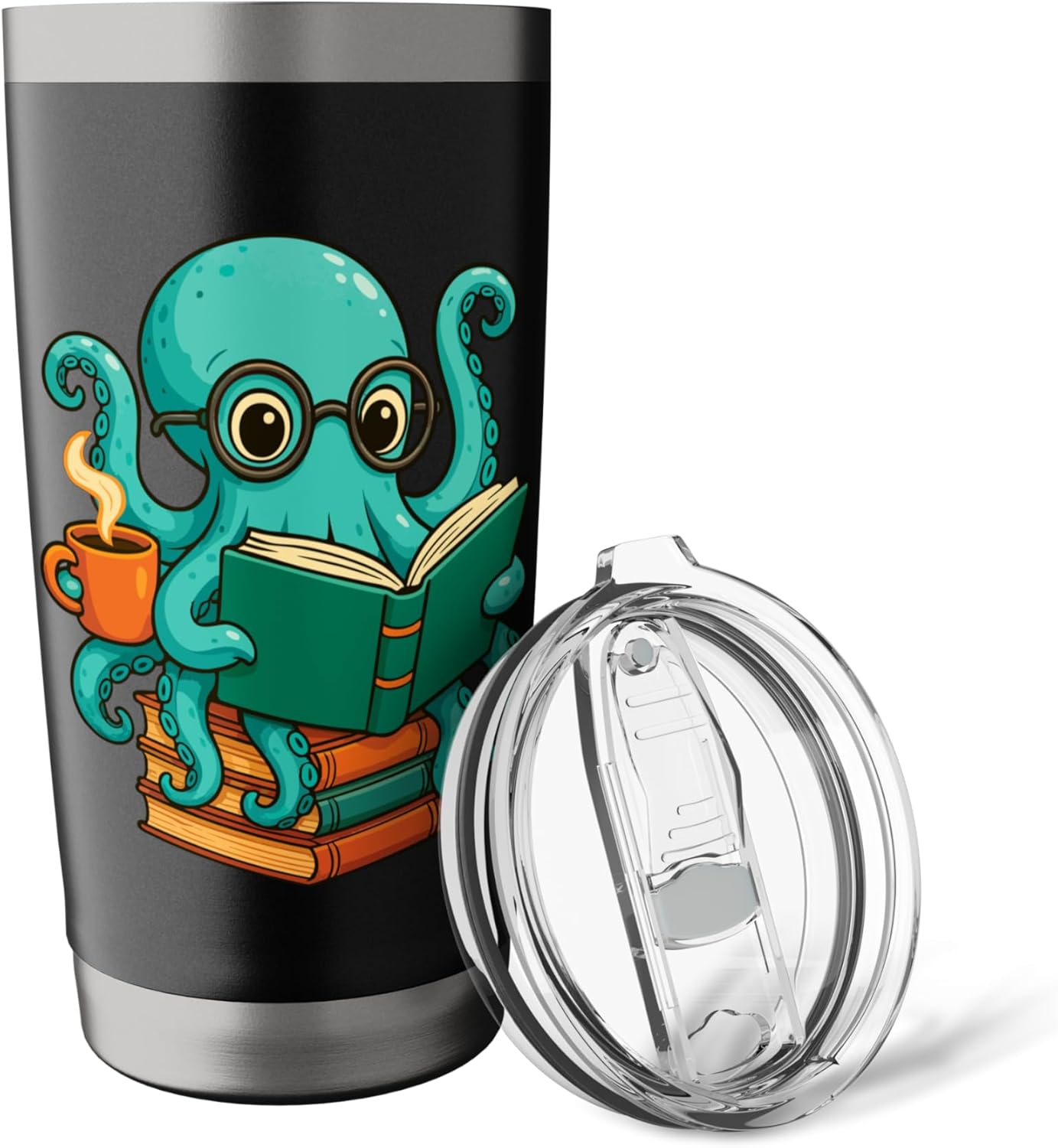 Octopus Reading Book - Reading Bookworm Reader Stainless Steel Insulated Tumbler