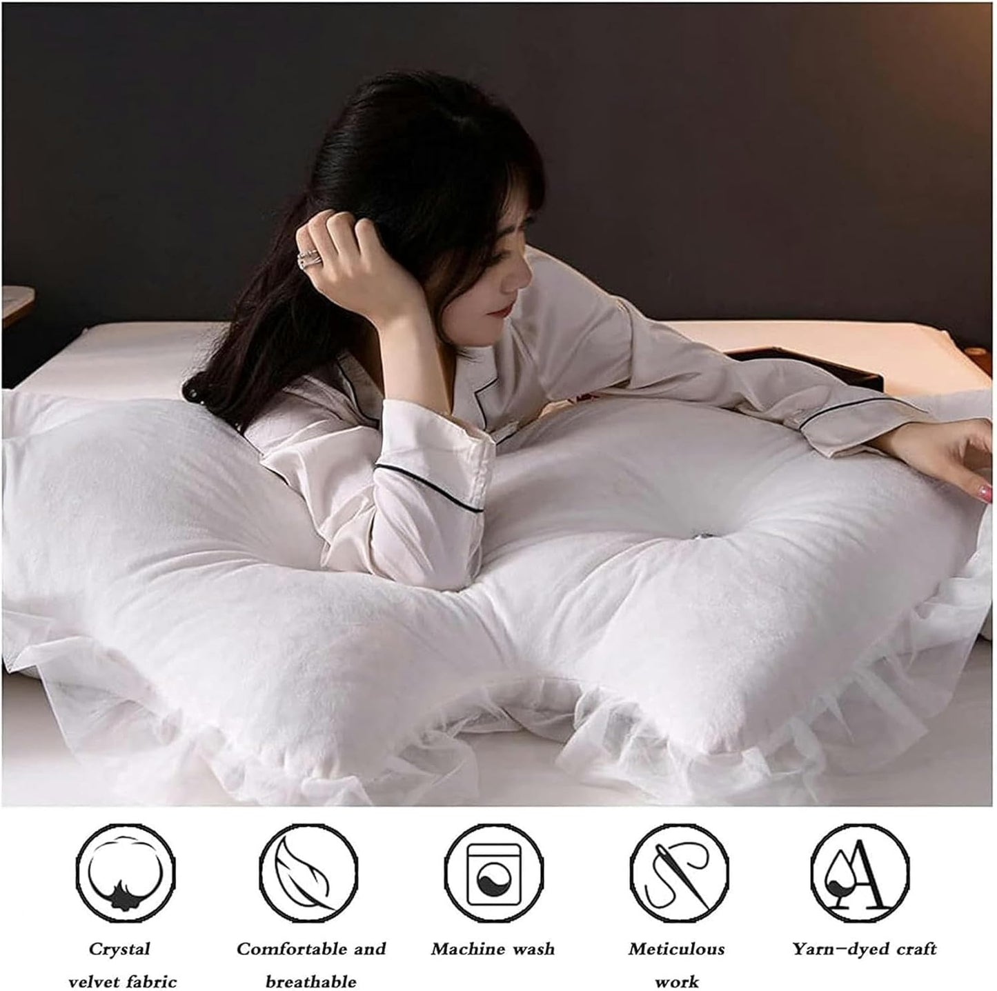 Bed Back Cushion Pillow, Reading Bed Rest Pillow Daybed Backrest Support Cushion Headboard Backrest Cushion Bed Rest Pillows(Bean Paste,150 * 70CM)