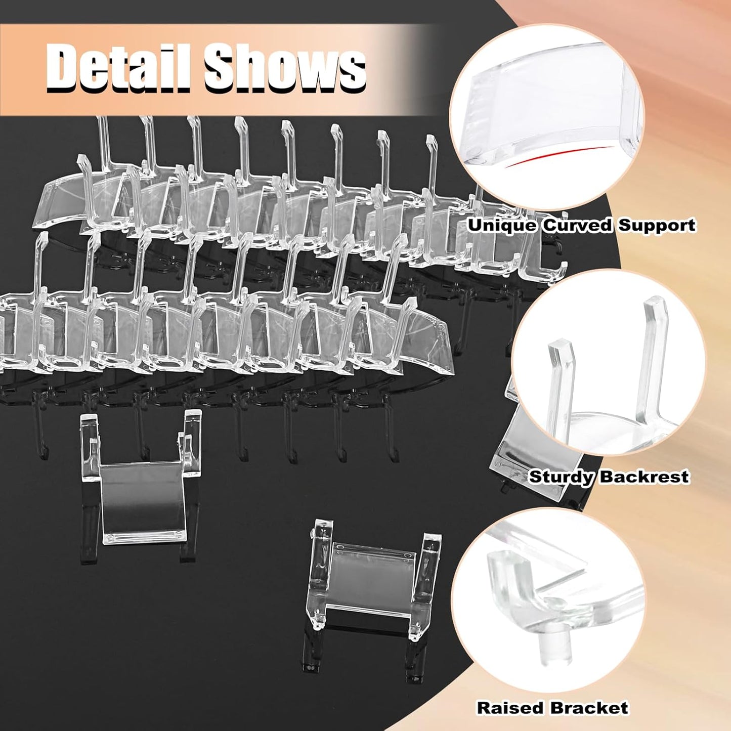 BTSKY 30 PCS Clear Acrylic CD Holders, CD/DVD Display Rack, CD Storage Rack Organizer Stand Acrylic Easel Stand for Display CD, DVD, Album Practical CD Racks for Media Shelf (Not include CD)