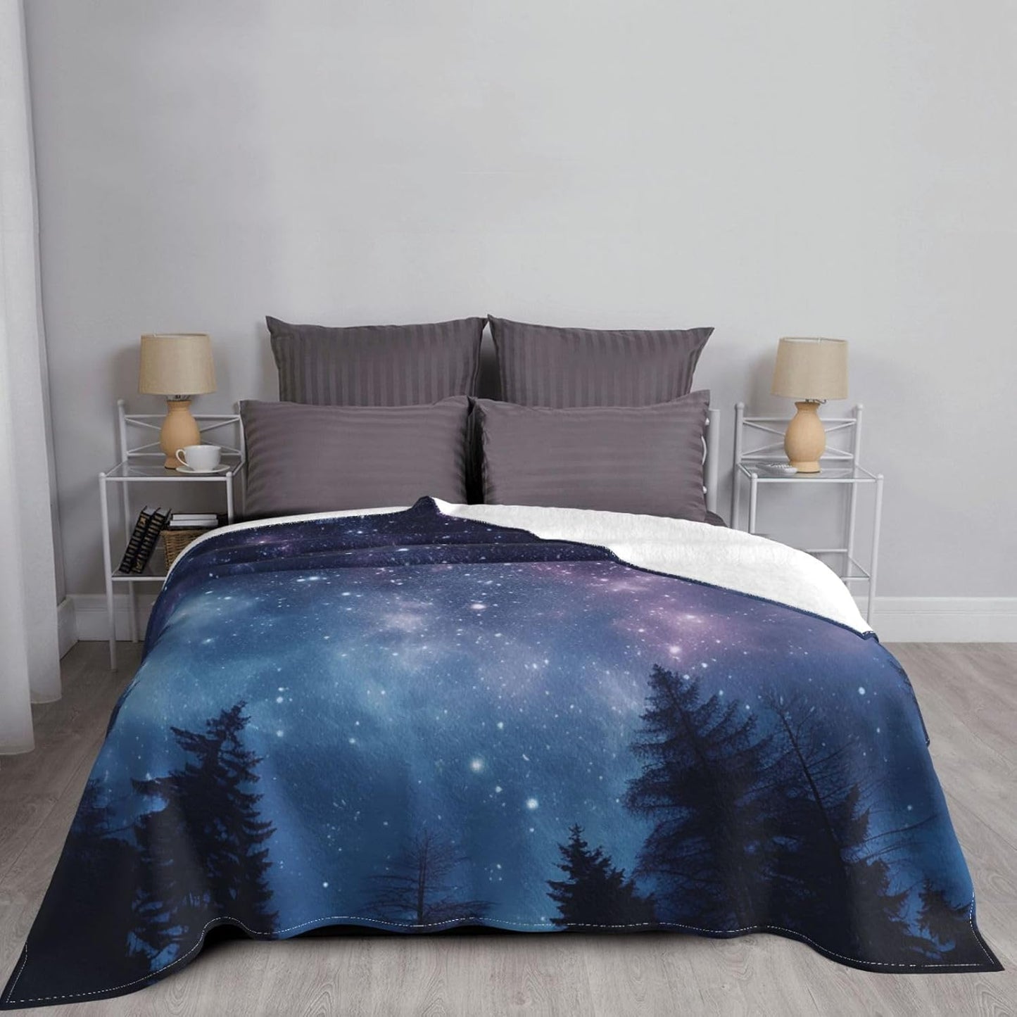 Ultra-Soft Micro Fleece Blanket Lightweight Flannel Fuzzy Blanket Starry Sky Images Throw Blanket 80"x60" Warm Cozy Plush Blanket Air Conditioning Quilt Large Fleece Blanket for Bed Couch Sofa