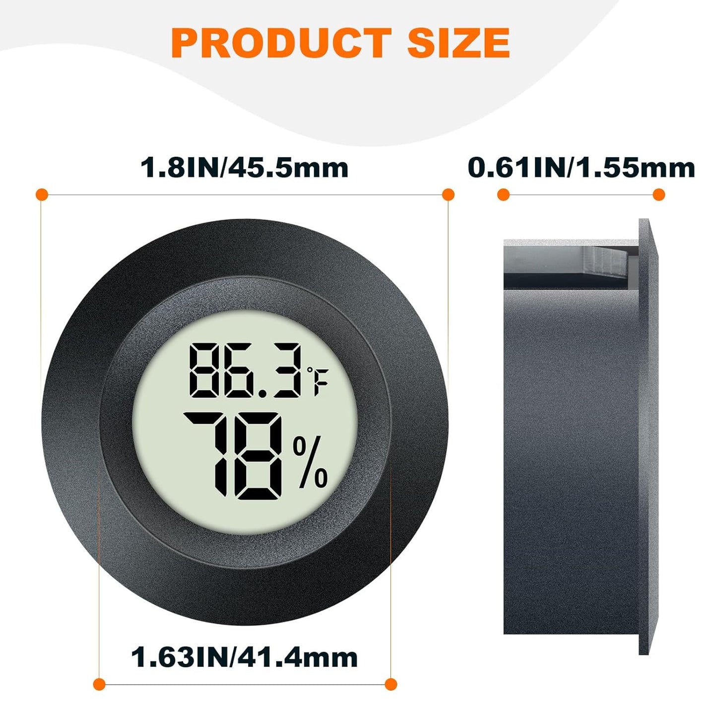 2 Pack Hygrometer Thermometer Mini Digital LCD Monitor Indoor/Outdoor Humidity Meter Gauge Temperature for Humidifiers Dehumidifiers Greenhouse Reptile Humidor Fahrenheit/Celsius(℉/℃) by QPEUIM
