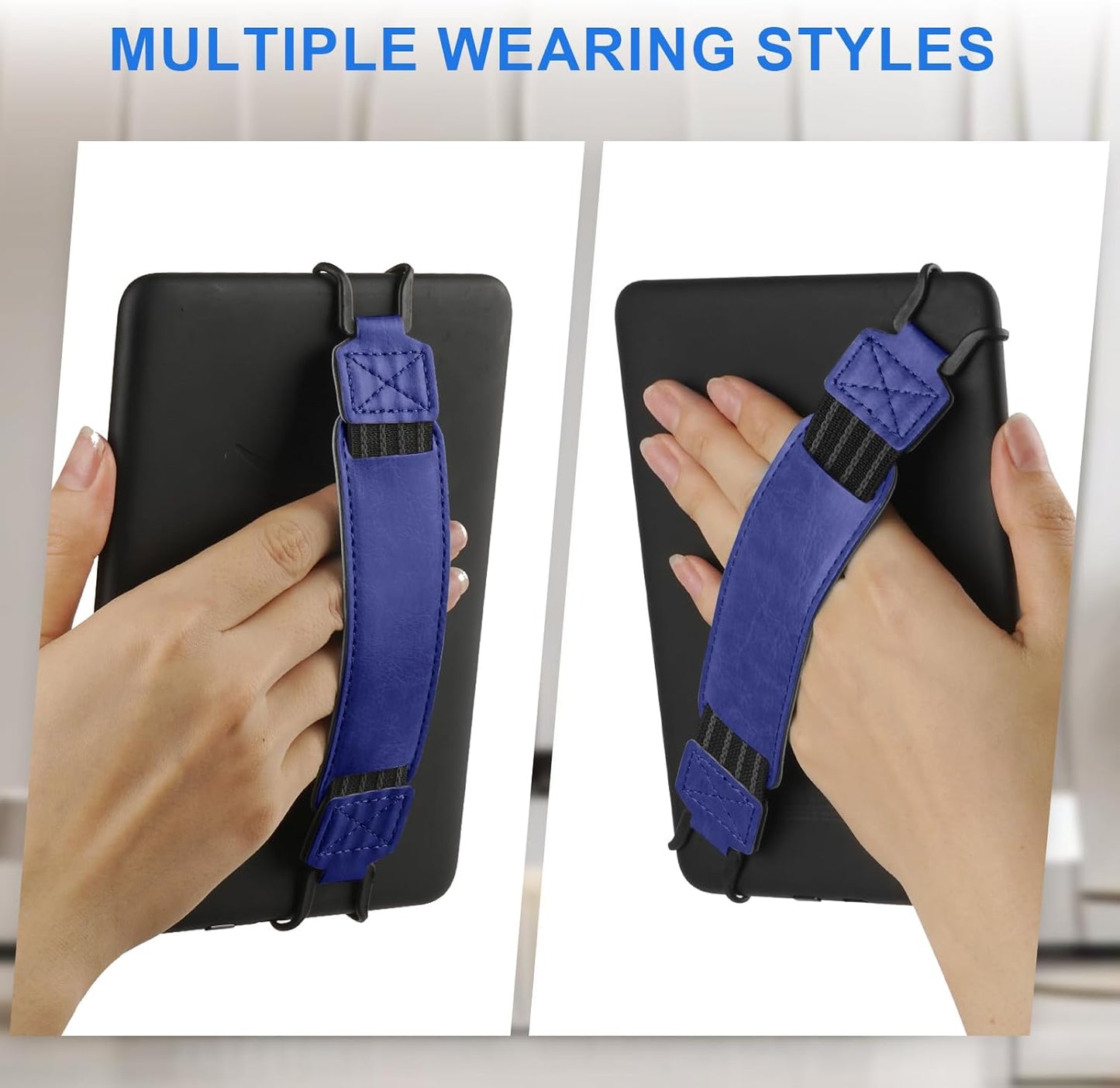 Universal Soft Hand Strap for 6-7 Inch eReader Tablet, Compatible with Kobo/Pocketbook/Tolino/Paperwhite/Nook, High Elasticity Hand Strap for Tablet, Blue
