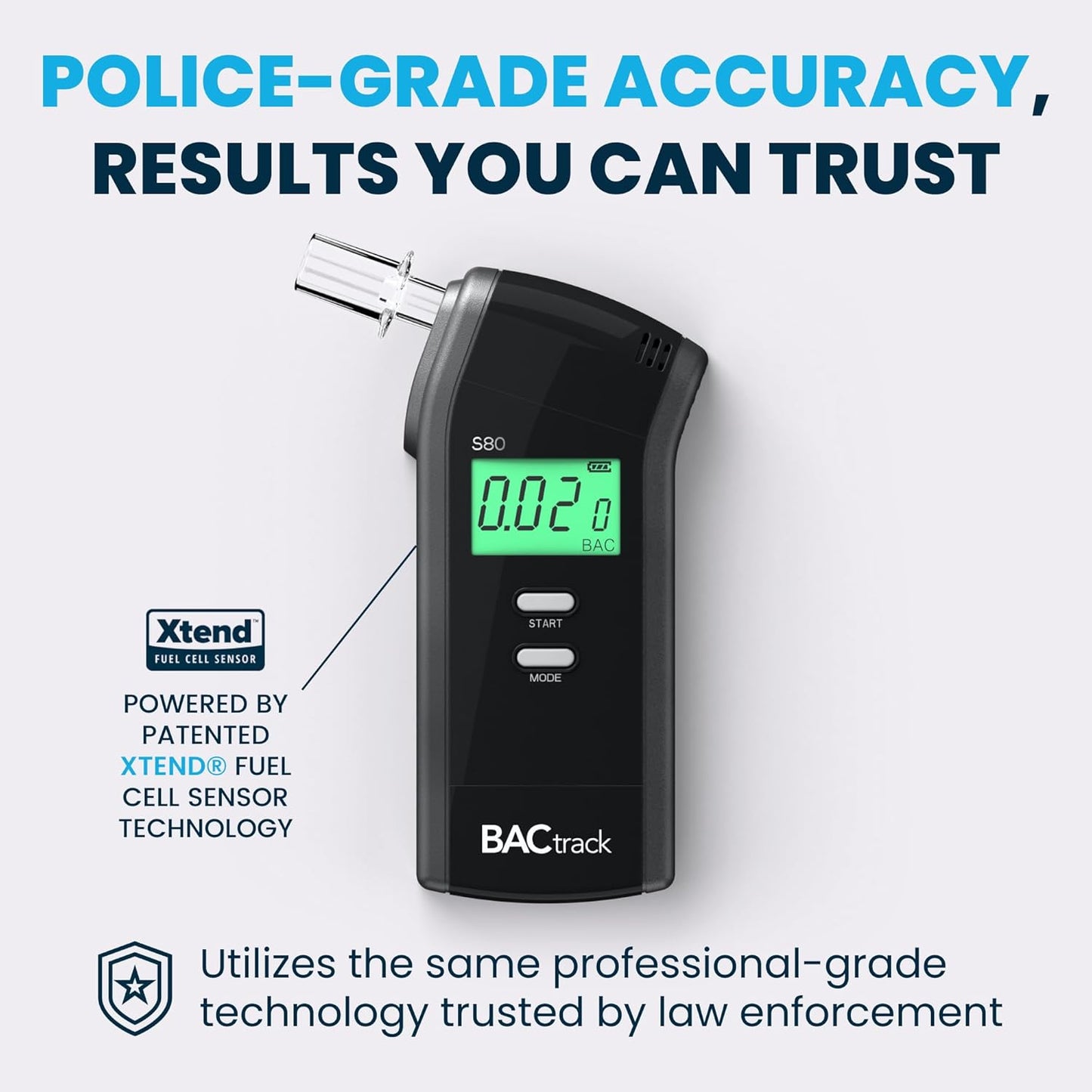 BACtrack S80 Breathalyzer | Professional-Grade Accuracy | DOT & NHTSA Approved | FDA 510(k) Cleared | Portable Breath Alcohol Tester for Personal & Professional Use | FSA/HSA Eligible