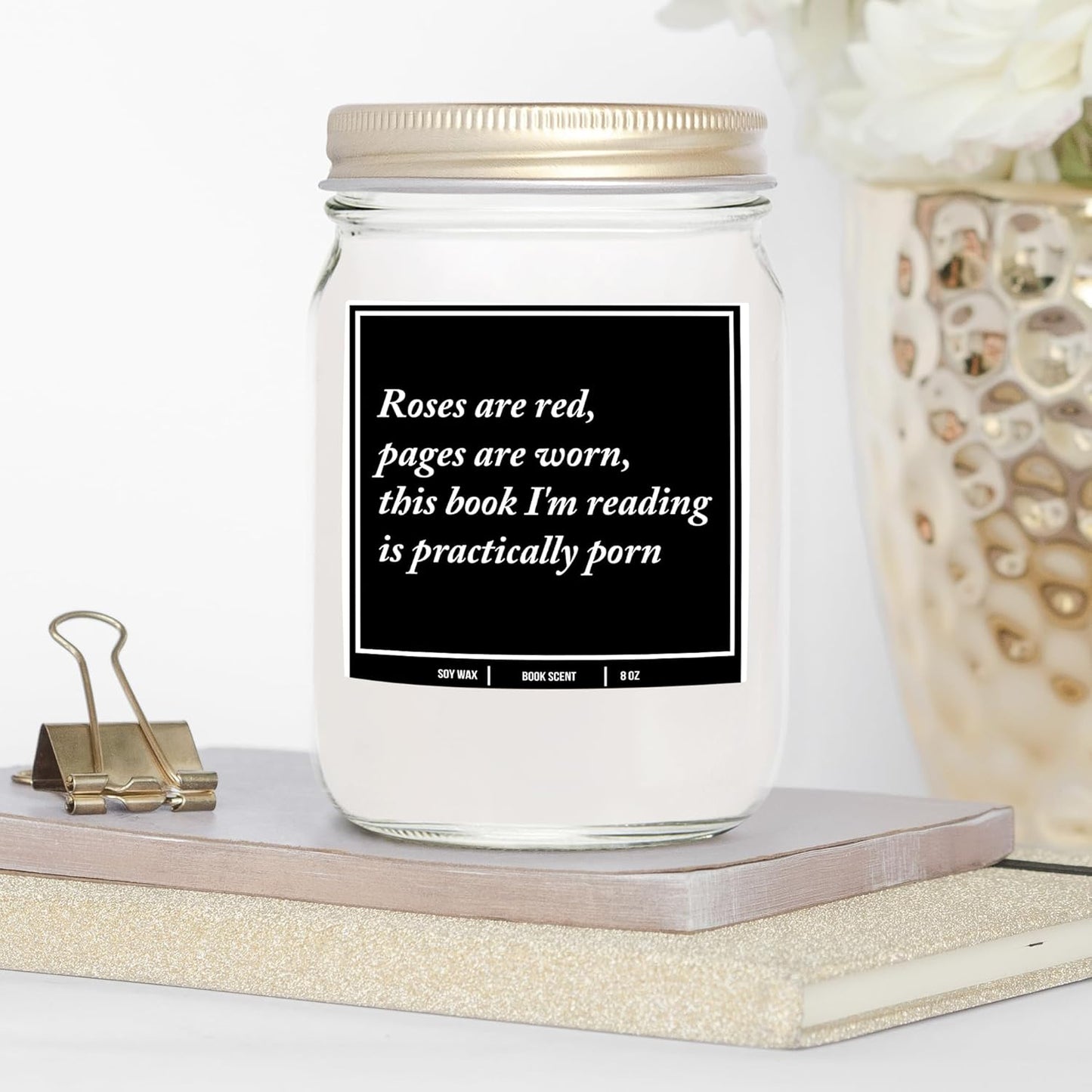 You Nique Designs Smut Candle 8oz - Adult Readers Gifts - Smutty Book Lovers Surprise Ideas, Funny Smut Reader Presents - Smut Book Merch - Smutty Reading, Smut Gifts