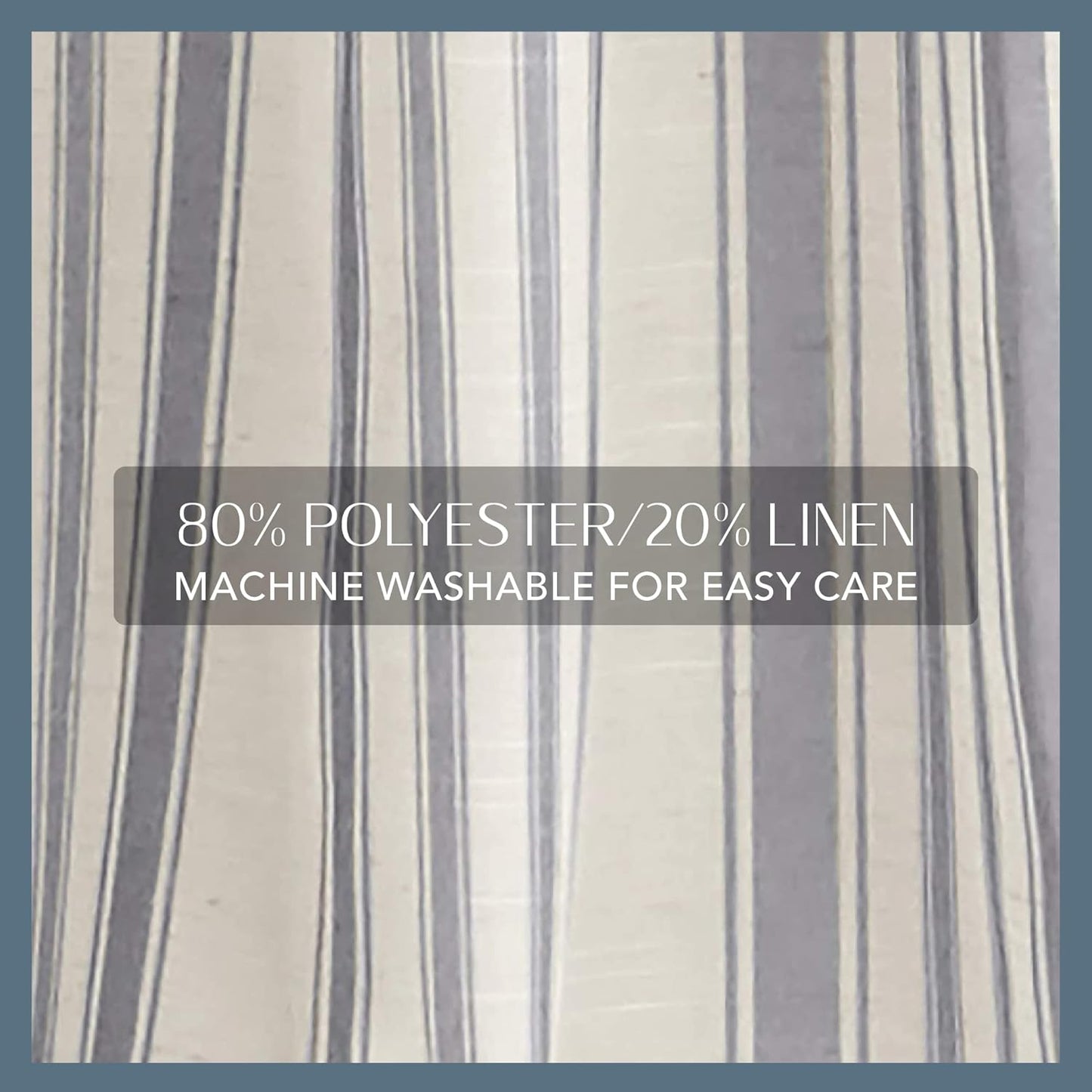 Elrene Home Fashions Hampton Stripe Sheer Window Curtain, 52" x 84" (1 Panel), Grey