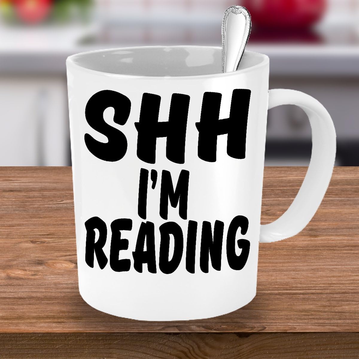 SHH I'M READING MUG ~ Book lover -I love hot girls - Book lover gift -reading quote - funny love to read - mug if you can read this - librarian gifts White coffee Tea Cup 11 Oz