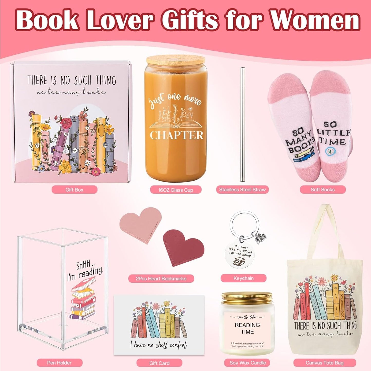 Book Lover Gifts for Women, Unique Gifts for Readers Book Lovers Women, Appreciation Bookish Gift for Woman Teacher Friend, Cute Present for a Booklover, Bookworm Gift for Birthday