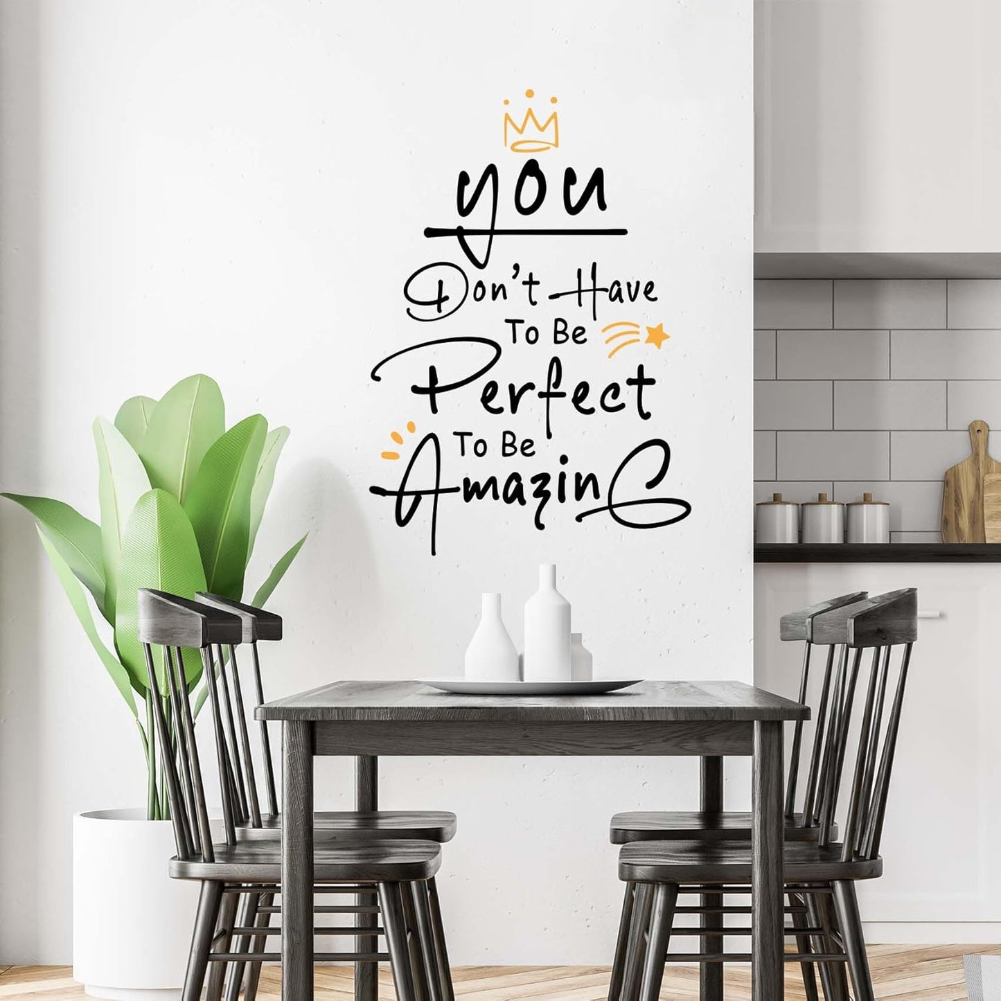 CEYAZYE Motivational Stickers - You Don't Have to Be Perfect to Be Amazing Wall Decals Peel and Stick, Inspirational Quotes Vinyl Stickers, 17×24 inch Wall Decor for Living Room Bedroom Office