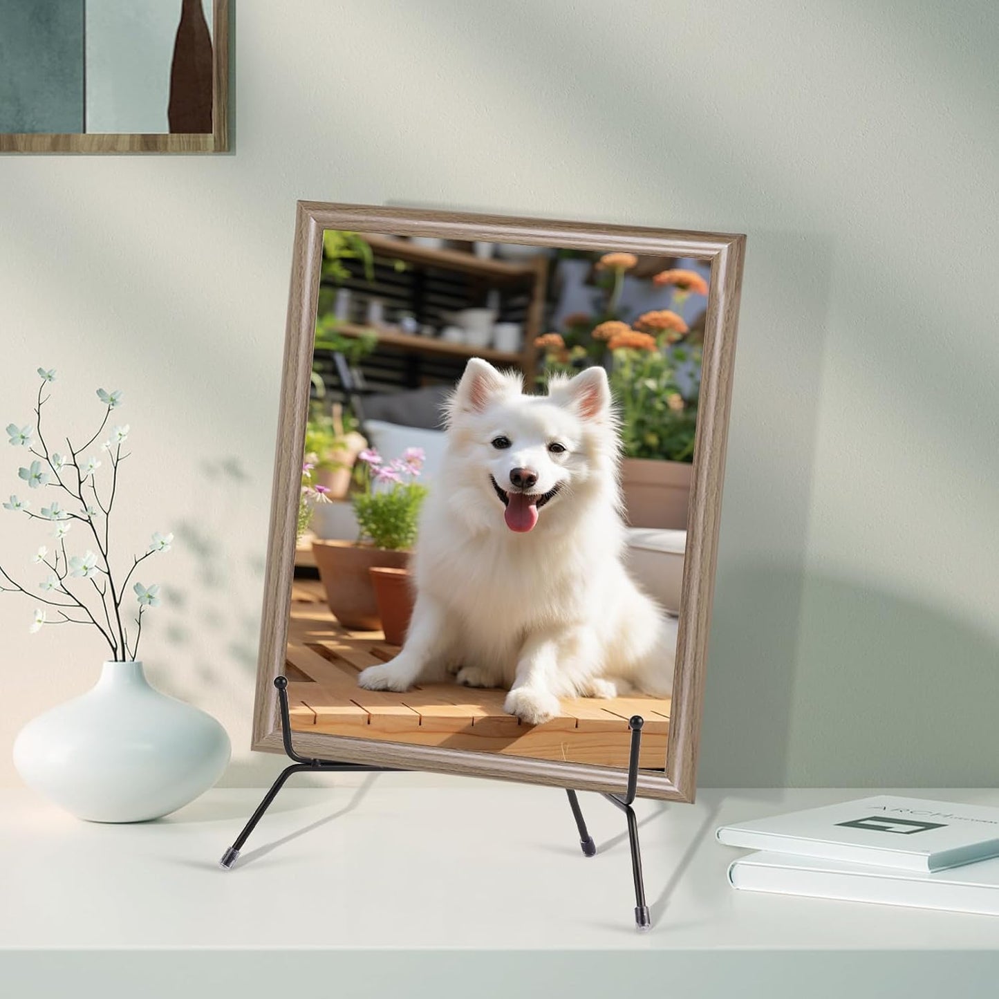 2 Pack 12 Inch Black Iron Plate Display Stands for Frames, Pictures, Photos, Books, Decorative Plates and Artworks