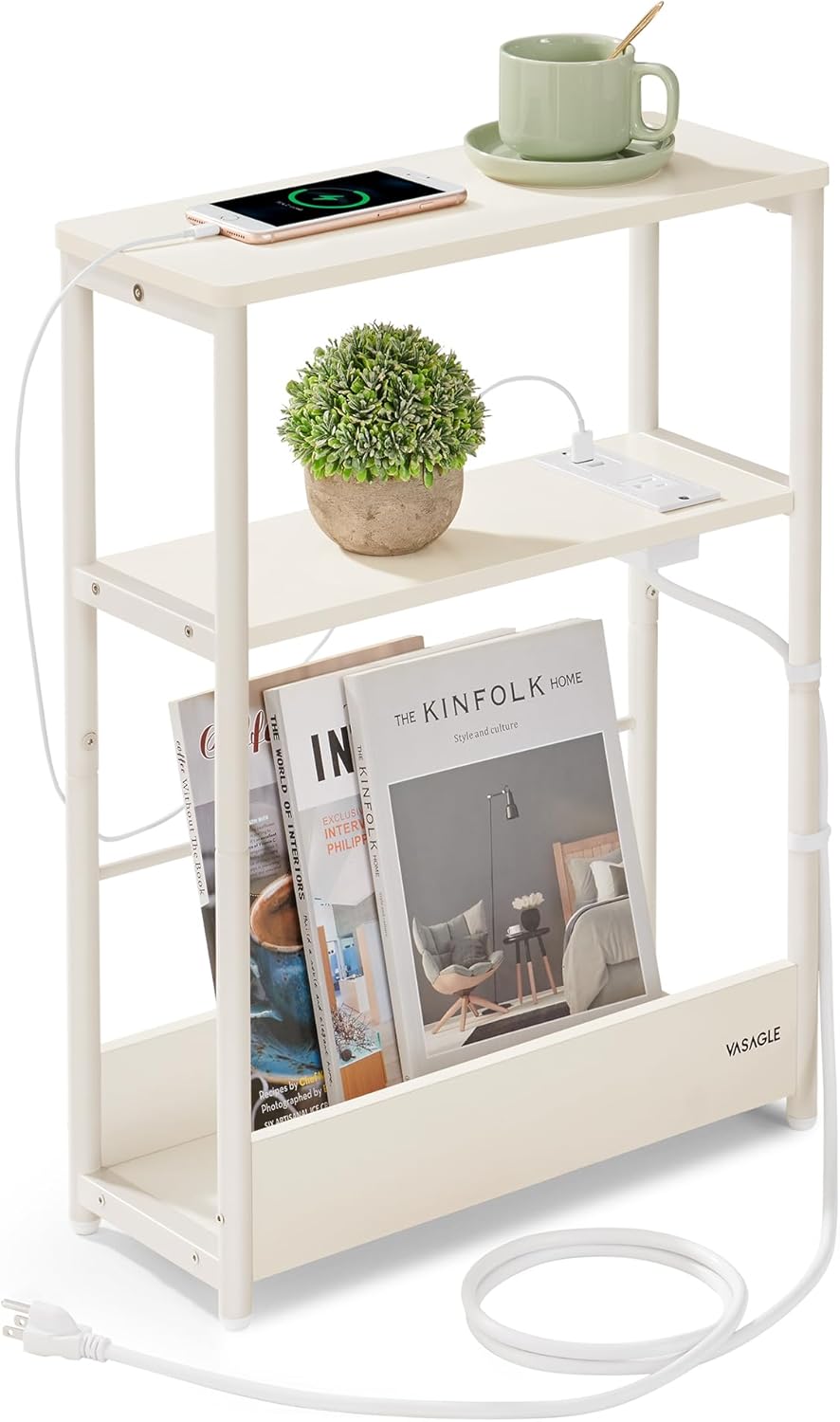VASAGLE Small Side Table, Accent Sling Chair