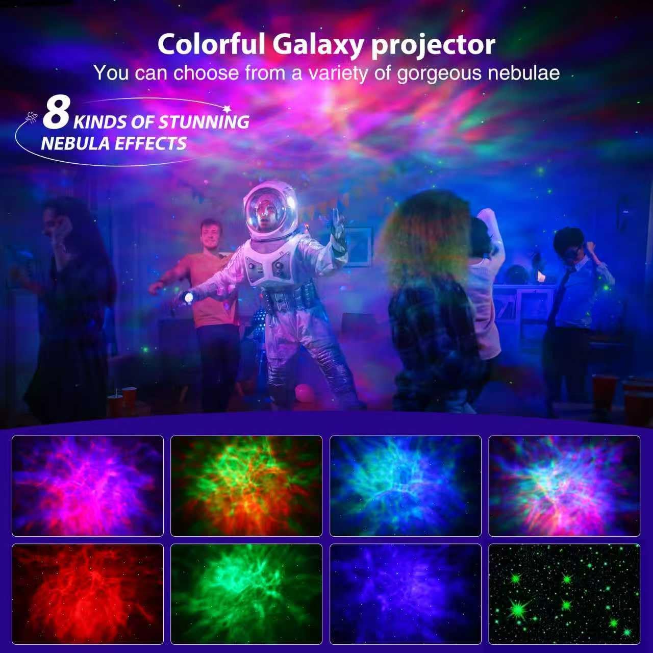 Astronaut Galaxy Star Projector – Nebula Light Projector with Remote Control, 360° Rotating Head Kids Night Light, Gift for Children and Adults-Singing with a Guitar.