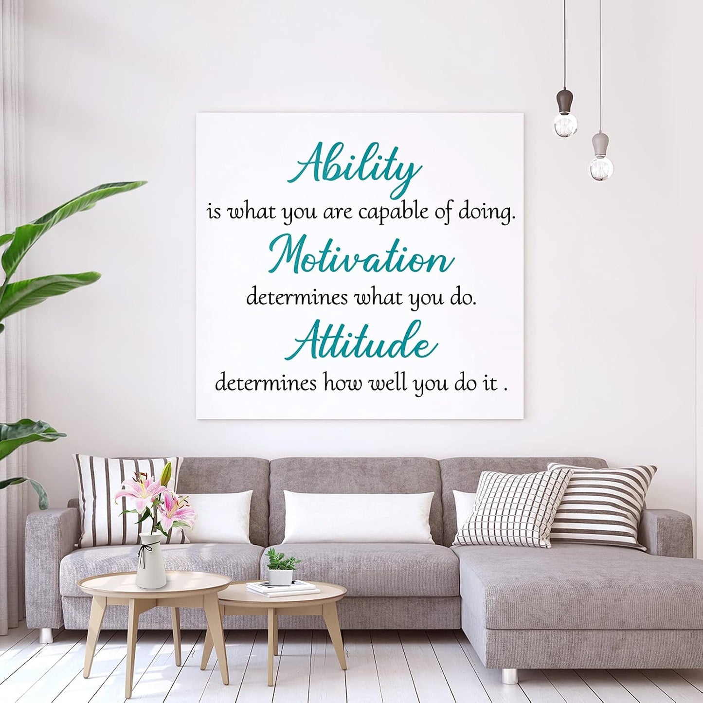 3 Sheets Vinyl Wall Quotes Stickers,Inspirational Saying Wall Decals Ability Motivation Attitude Quotes Stickers for Home Office School Classroom Teen Dorm Room