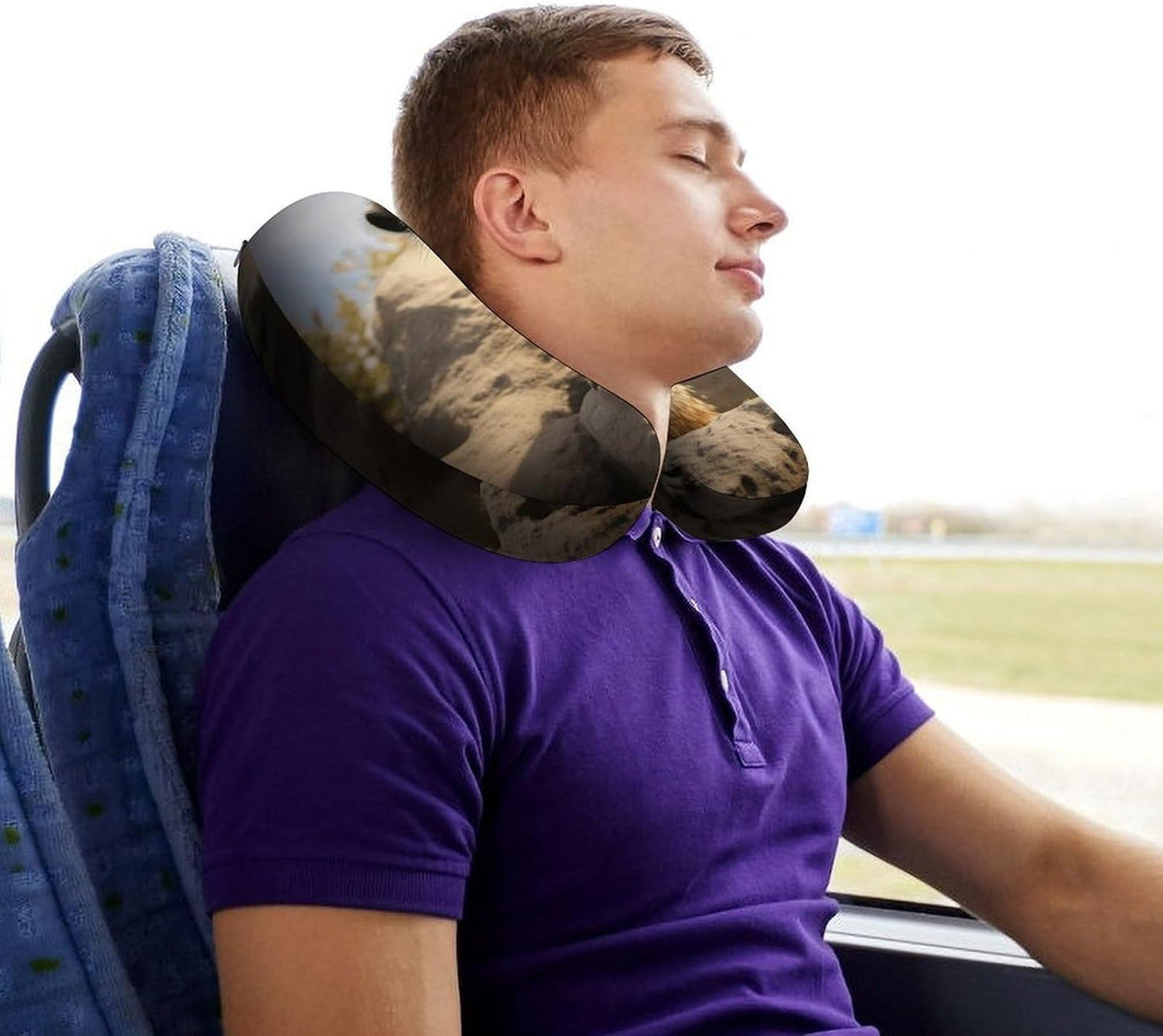 Meerkat Animal Neck Pillow Memory Foam U Shaped Pillows Portable Pillows for Shoulder Travel Head Support Pillow with Concealed Zipper for Airplane Car Home Office