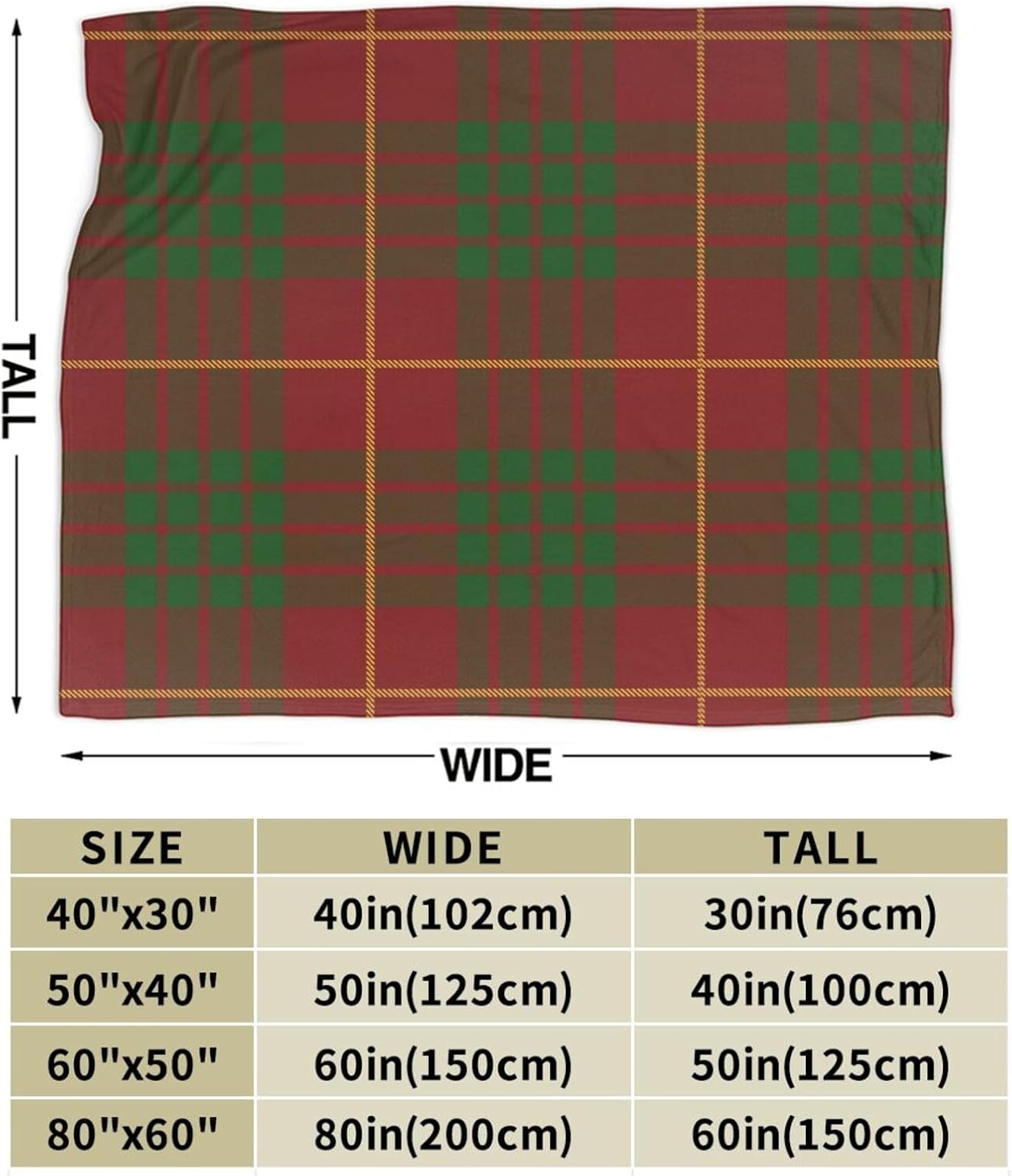 Clan Cameron Scottish Tartan Plaid Blanket Super Soft Flannel Throw,Ultra-Soft Blanket for Bed Or Sofa All Season,Cozy Lightweight Blankets for Women Kids Adults 50"X 40"
