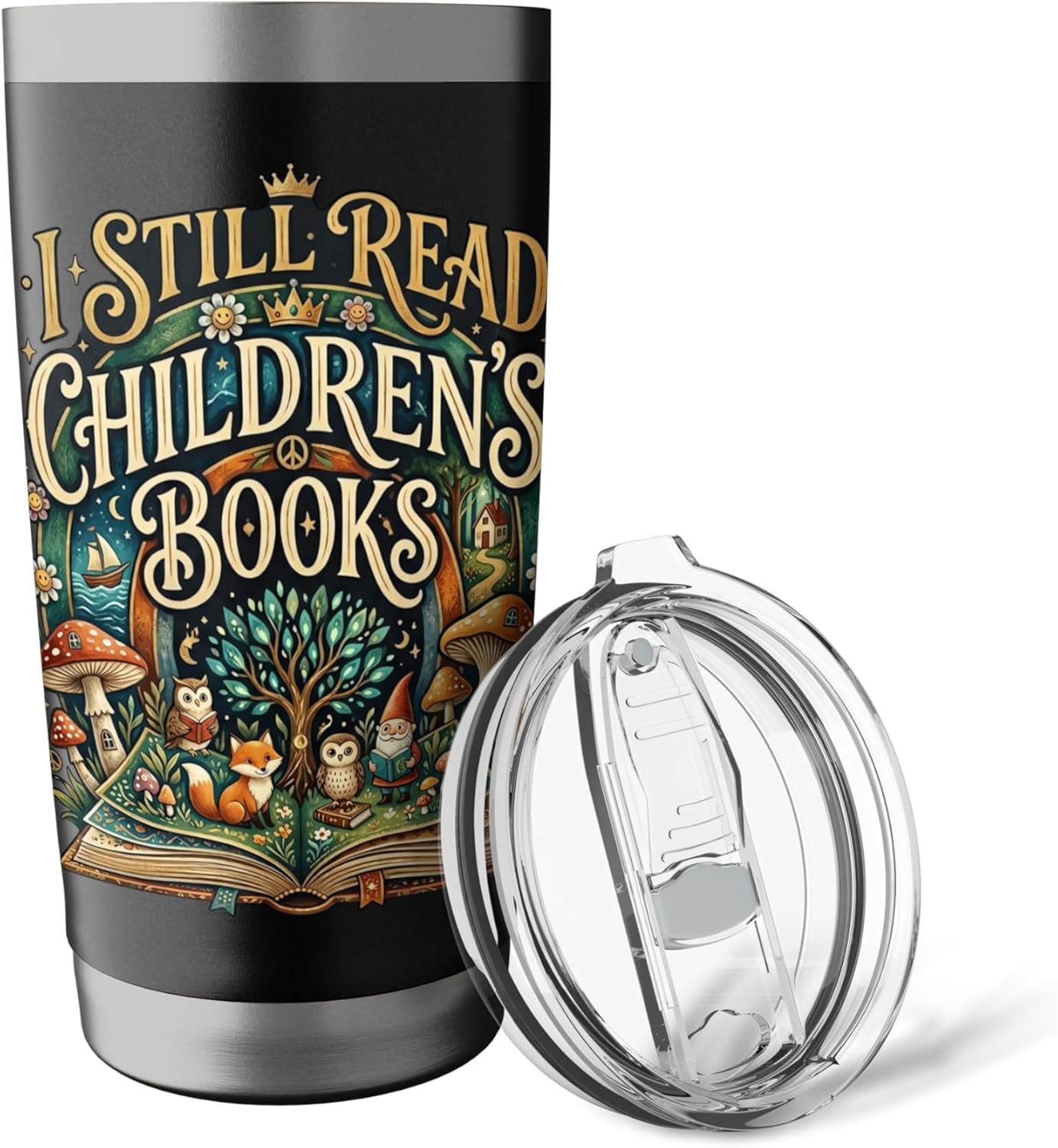 I Still Read Childrens Books Reading Teacher Librarian Stainless Steel Insulated Tumbler