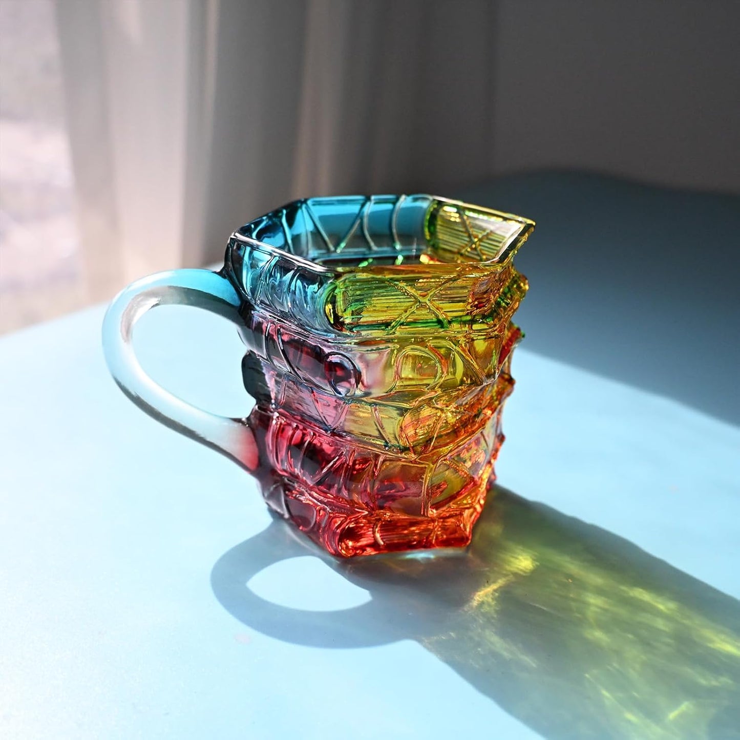 Painted Book Mug for Hot or Cold Brews 3D Paint Novelty Glass Books Coffee Mugs for Literature Lovers(Style A)