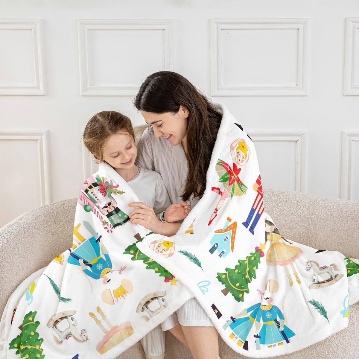 Feelyou Christmas Nutcracker Throw Blanket Nutcracker Ballet Soft Fleece Sherpa Cozy Fuzzy Plush Warm Fairy Princess Mouse Fuzzy Plush Throw Xmas Baby 30"x40" for Bed Couch Living Room