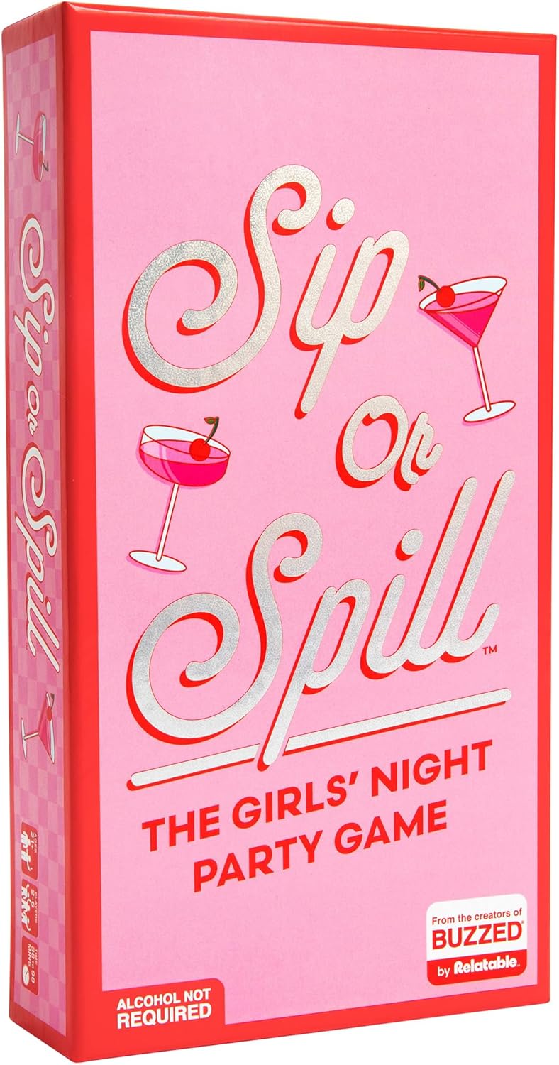 Sip or Spill Party Drinking Game, Fun Social Drinking Games for Adults, Games and Card Games, Includes 200 Cards and Instructions