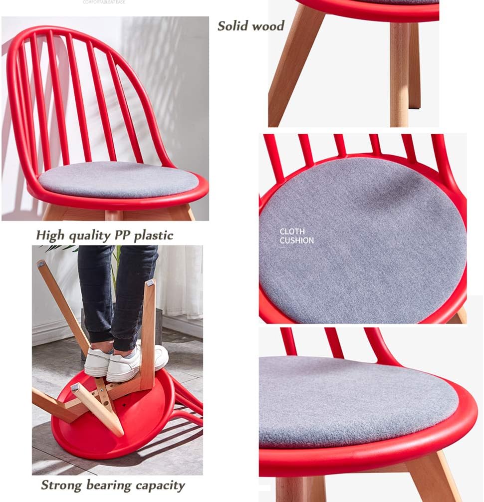 RXBFD Comfortable Chair Modern Dining Chair with Solid Wood Legs,Ergonomically Designed Comfort Curve,for Living Room/Cafe/Lounge/Study Room/Dining Room/Pub,5 Colors Leisure Chair