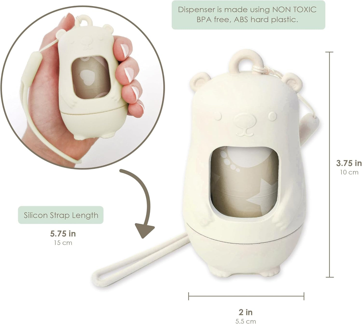 Moodie Disposable Diaper Bags Dispenser COMBO PACK | 105 VANILLA SCENTED Baby Poop Bags TOTAL | Dirty Diaper Trash Bags | Diaper Bags Disposable (VANILLA DREAM)