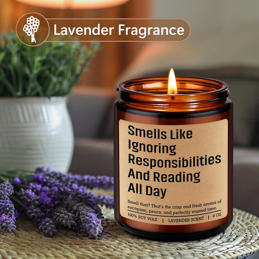 LEADO Scented Candle, Book Lover Gifts for Women, Men - Funny Bookish Gifts for Book Lovers, Readers - Cool Mothers Day, Birthday, Reading Themed Ideas for Bookworms, Reader, Librarian, Booklover