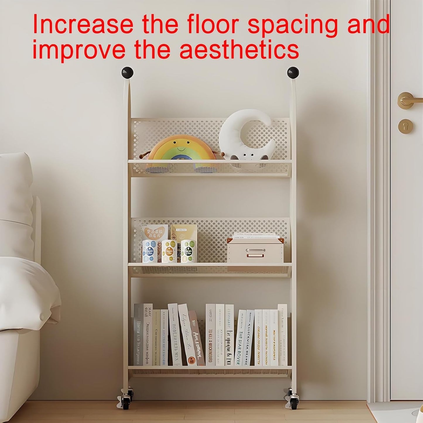 Rotating bookshelf,spinning bookshelf,rotating book shelf,metal bookshelf,unique bookshelf,horizontal bookshelf,room decor,Suitable for living room, study, bedroom, office, balcony(Black)