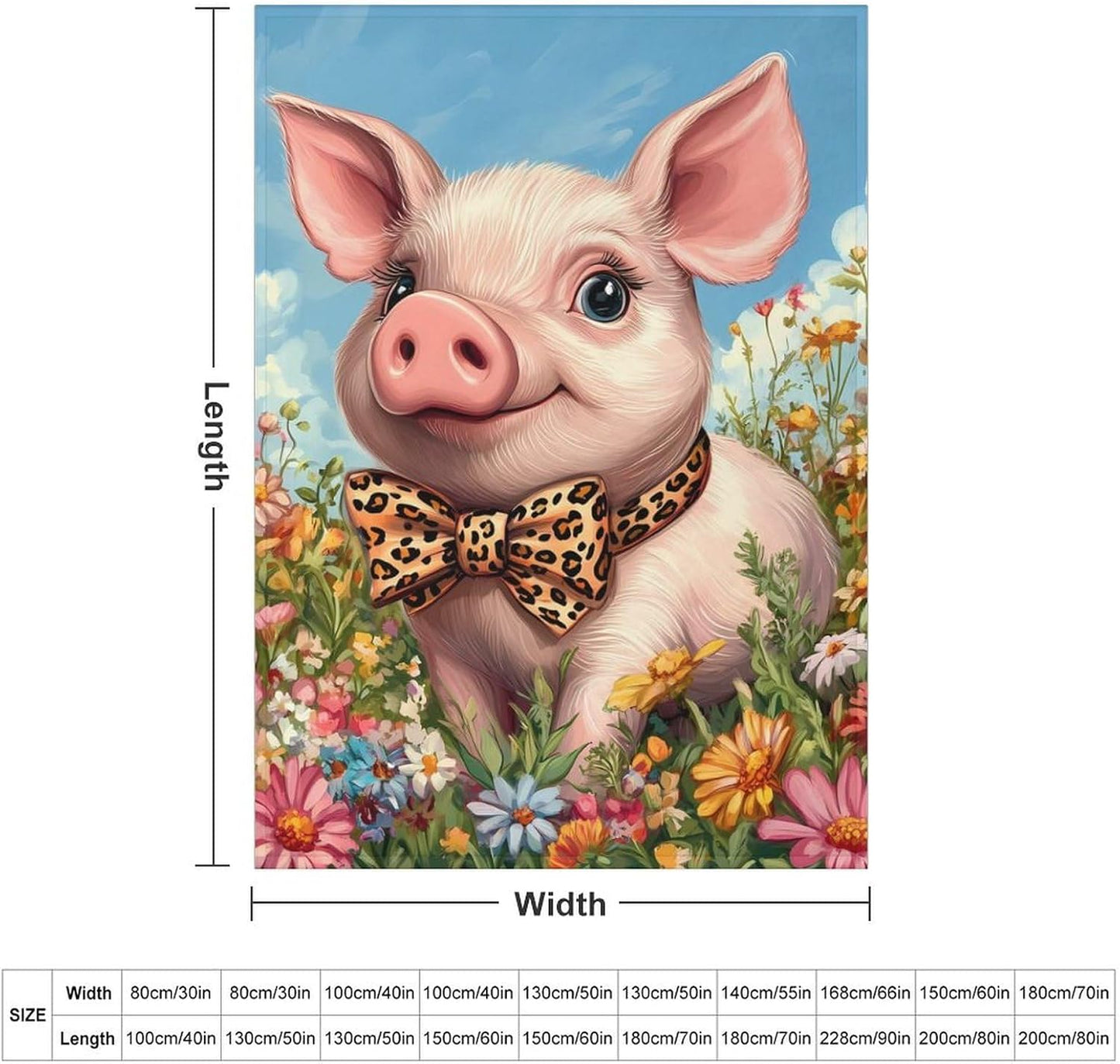 Cute Pigs Throw Blanket for Couch Bed Plush Cozy Fuzzy Flannel Blanket for All Season 50"x70"