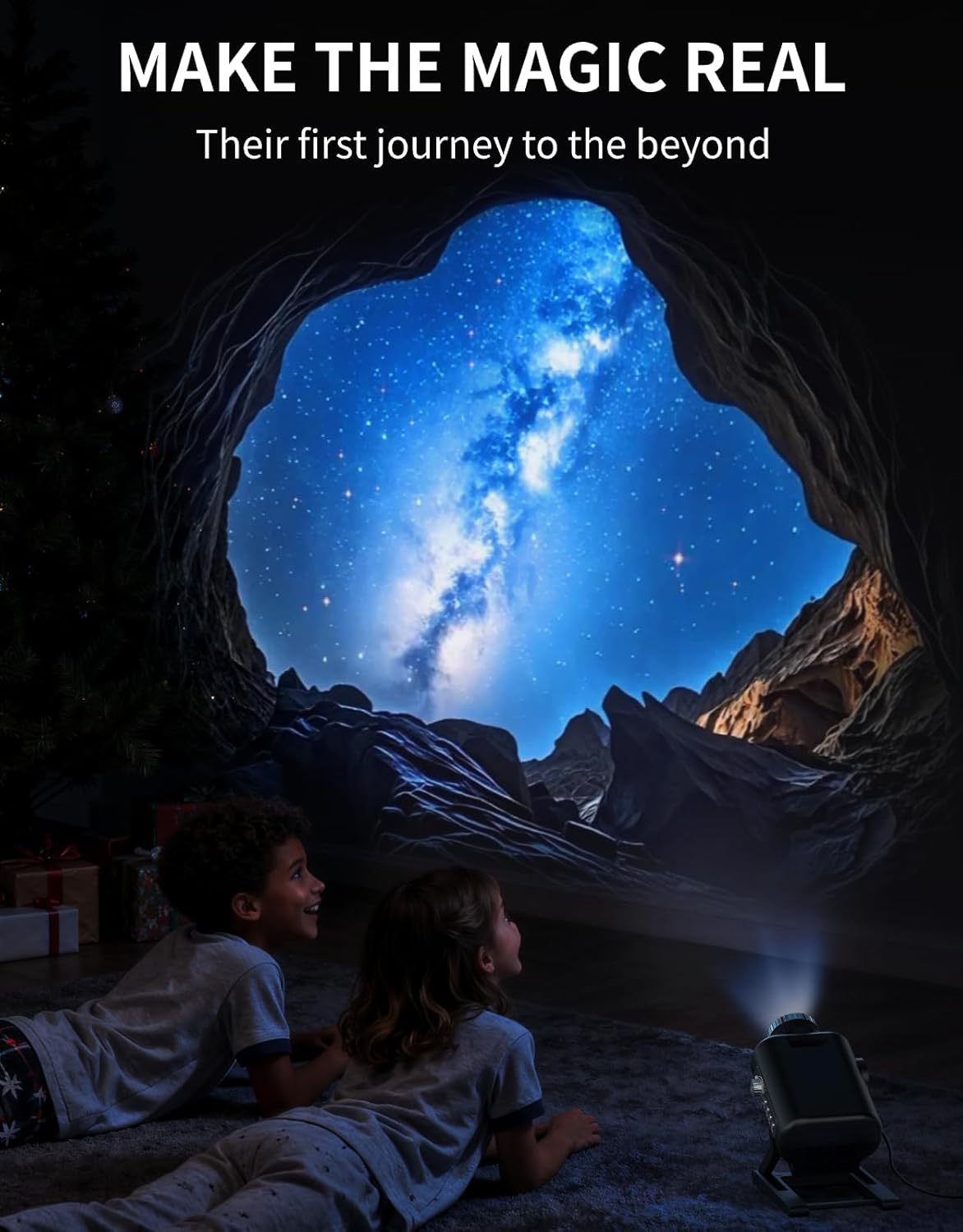 Galaxy Projector, 60 Themes Full-Room Immersive 3D Star Projector, Space Galaxy Projector, Large Area Home Planetarium Night Light Projector with HD Soft Light for Stress Relief Gifts