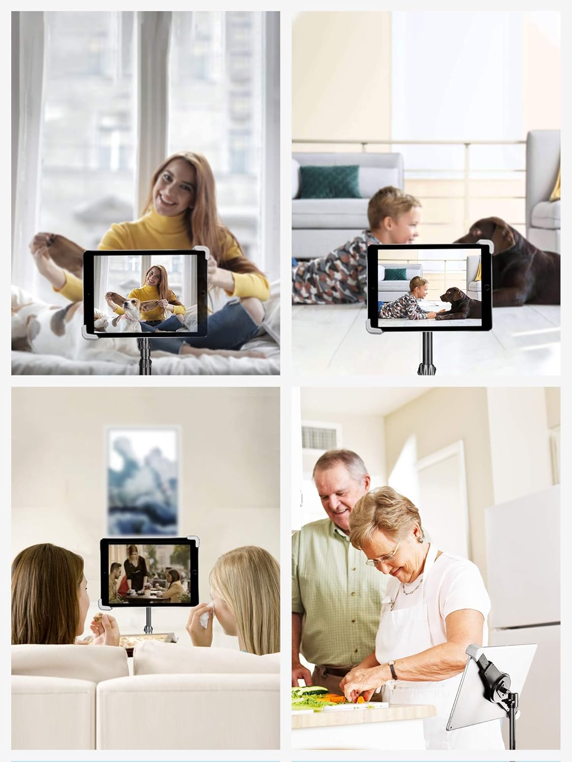 elitehood iPad Tripod Stand, 65-inch Height Adjustable iPad Stand Holder, 360° Rotating Tablet Tripod for Music, Compatible with iPad Pro 13 12.9 11 Air and All 4-14.5 Inch Tablets