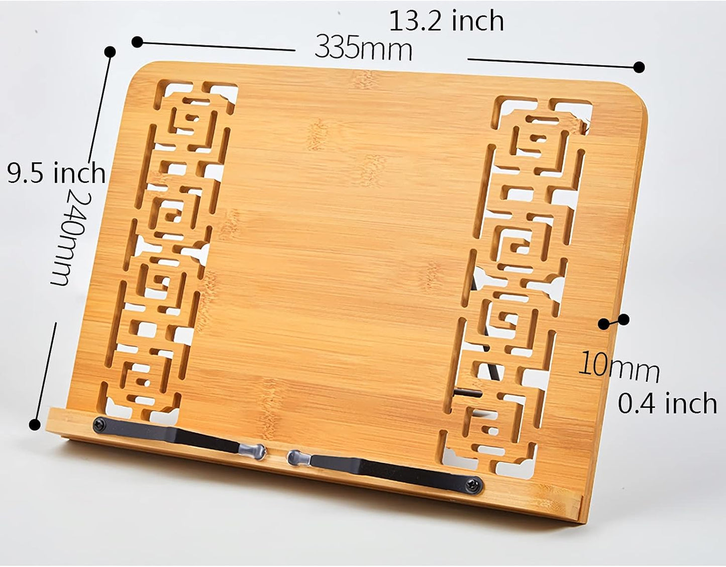 Book Stand Cookbook Holder Stand Adjustable Textbook Recipe Document Tablet Display Stand Foldable Tray Elegant Hollow Pattern Gift (Size : L) ()