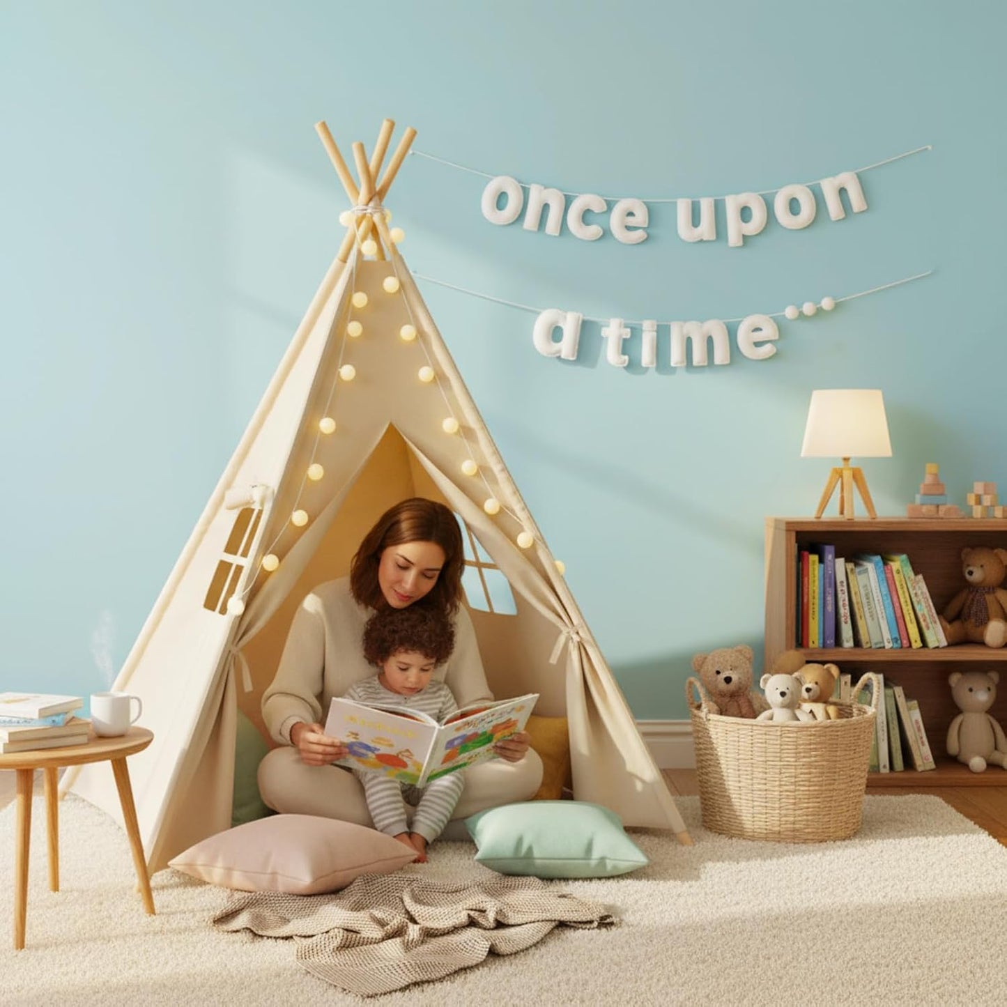 Once Upon a Time Decorations Felt Banner Once Upon a Time Sign Reading Corner Decor for Toddler Classroom Bedroom Living Room Family Bookshelf Birthday Present