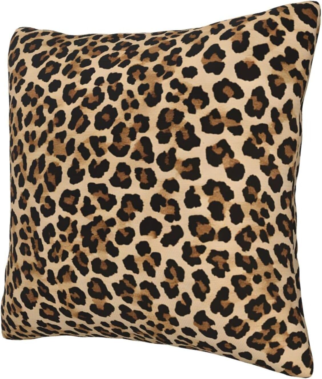 All-Season Square Pillow Covers 18"X18", Wild Leopard Animal, Decorative Throw Pillow Covers for Sofa Bed Couch, Hidden Zipper Cushion Cover, Square Lumbar & Accent Pillowcases for Home Decor