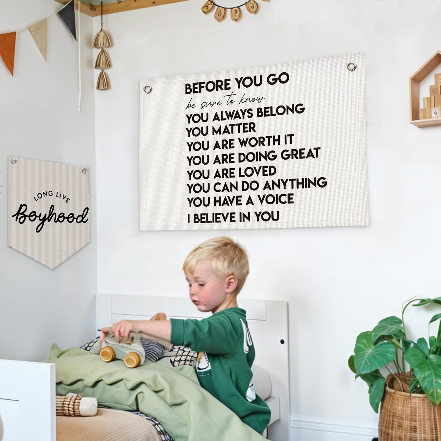 Lacama Mental Health Positive Affirmations Inspirational Wall Art for Classroom Therapist Office Decor, Inspirational Wall Hanging Banner Decor for Kids Teen Room Bedroom Playroom 30x20 Inch